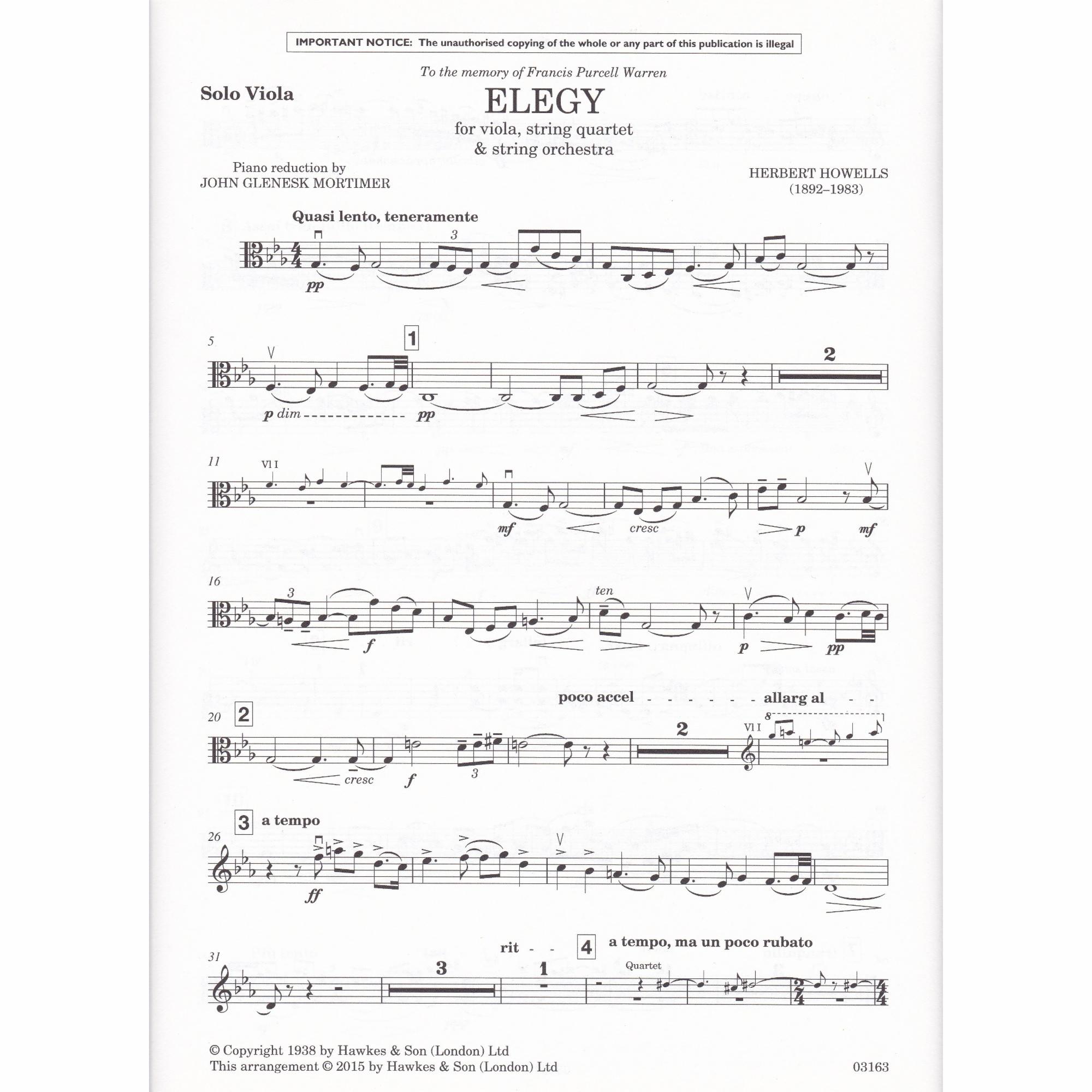 Elegy for Viola and Piano