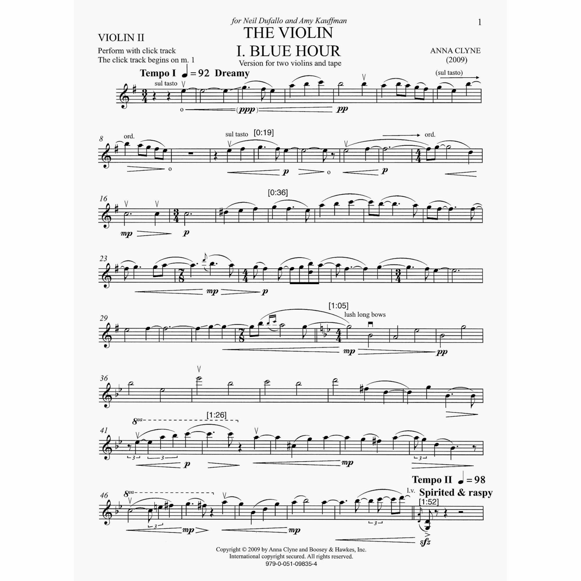 Sample: Violin II (Pg. 1)