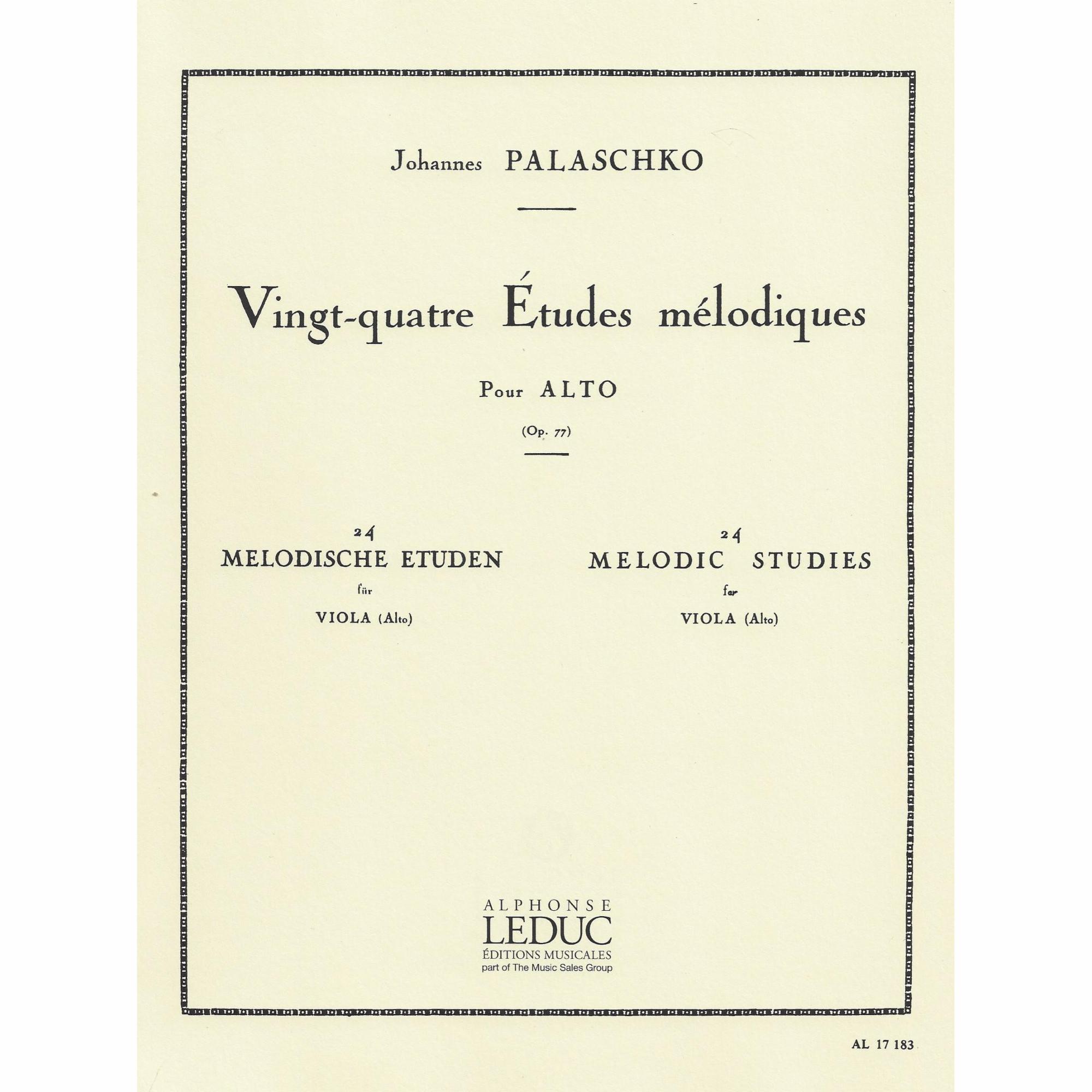 Palaschko -- 24 Melodic Studies, Op. 77 for Viola