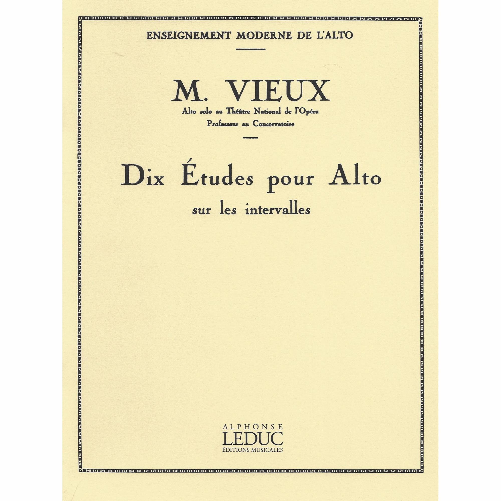 Vieux -- Ten Etudes (on Intervals) for Viola