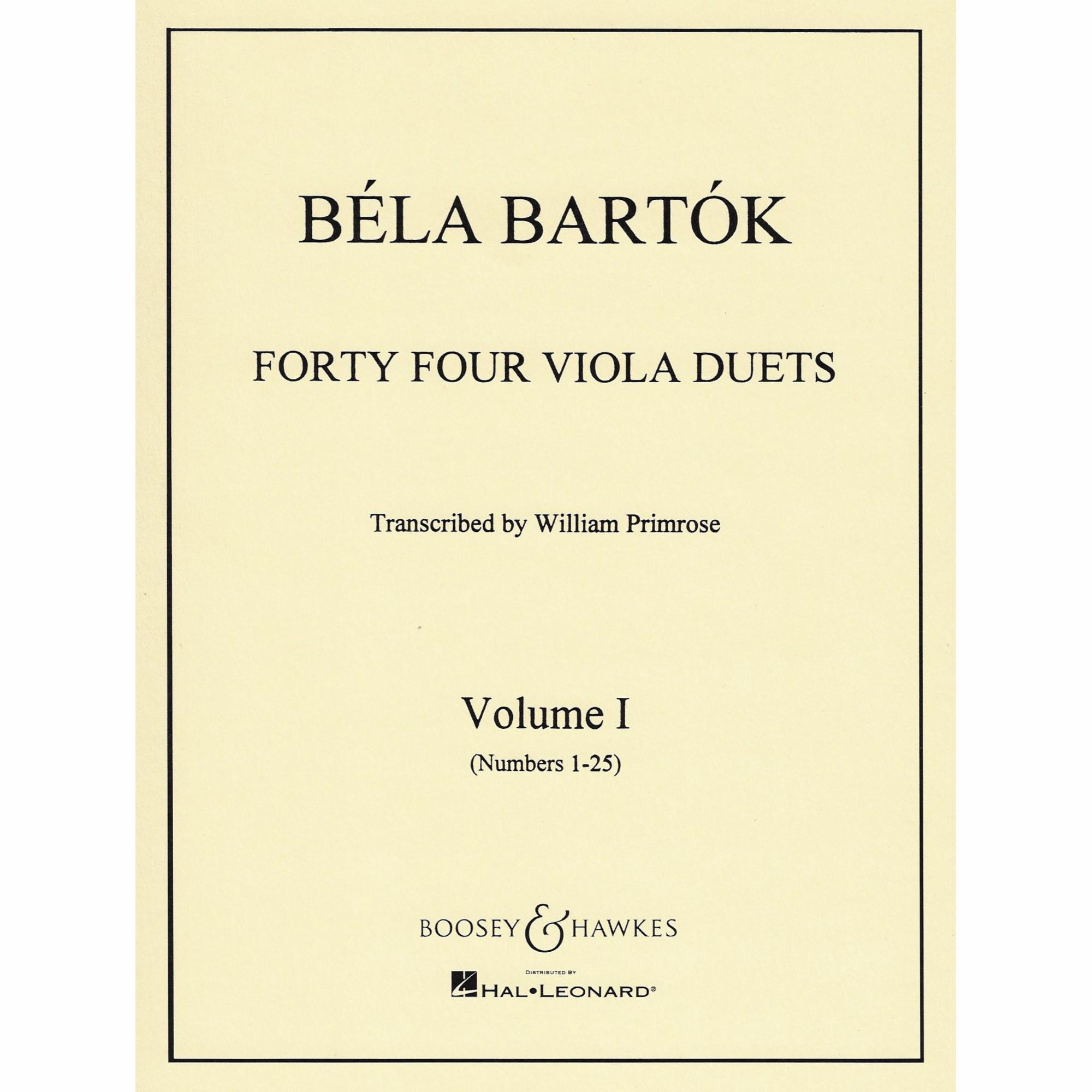 Bartok -- Forty Four Duets, Volume I for Two Violas