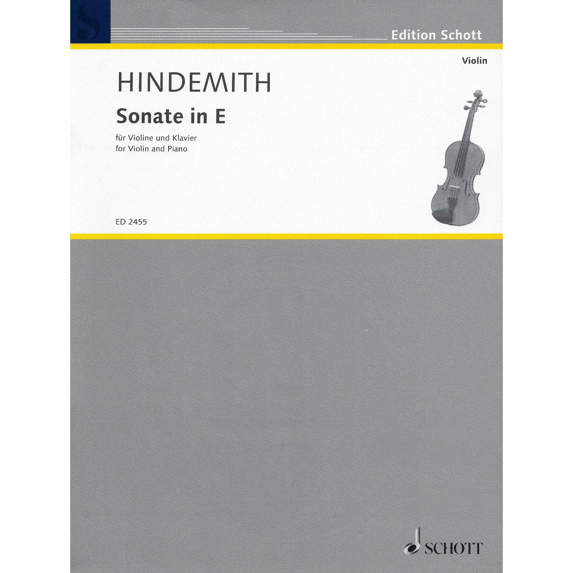 Hindemith -- Sonata in E Major for Violin and Piano