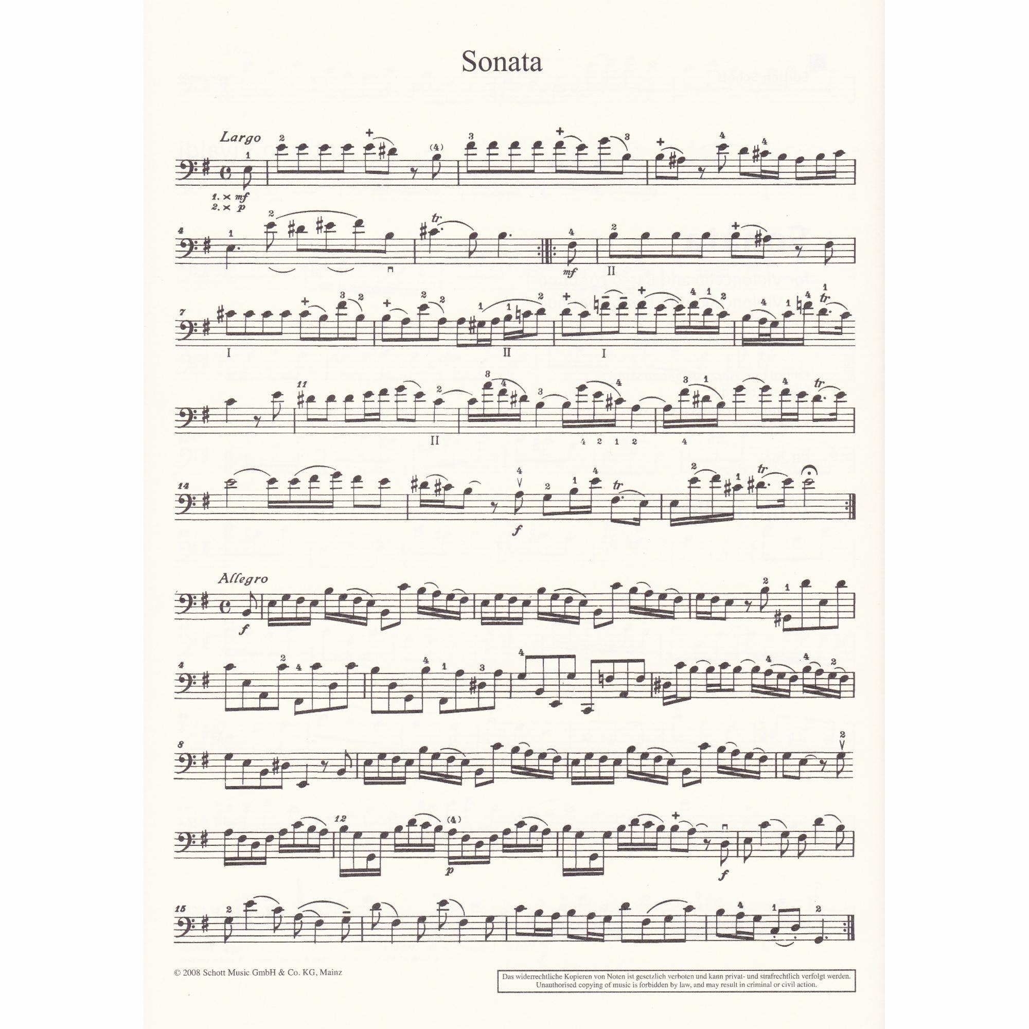 Cello Sonata in E Minor, RV 40