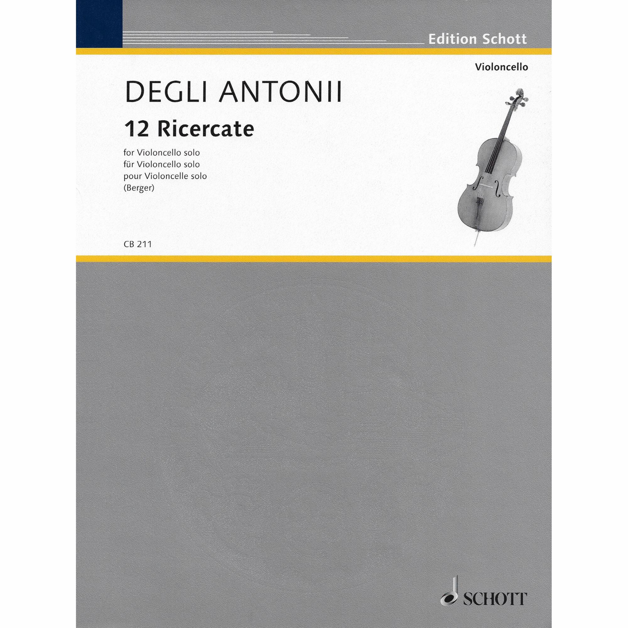 Degli Antonii -- 12 Ricercate for Solo Cello
