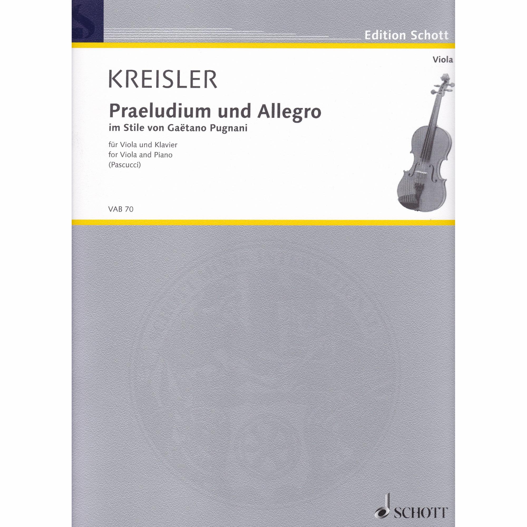 Praeludium and Allegro for Viola and Piano