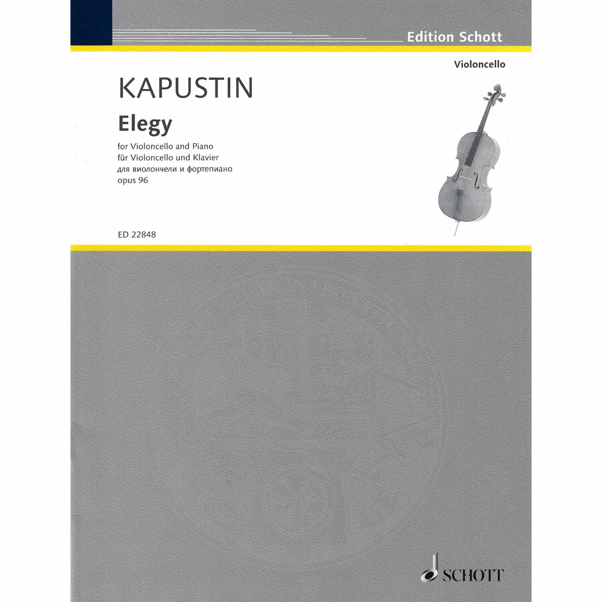 Elegy, Op. 96 for Cello and Piano