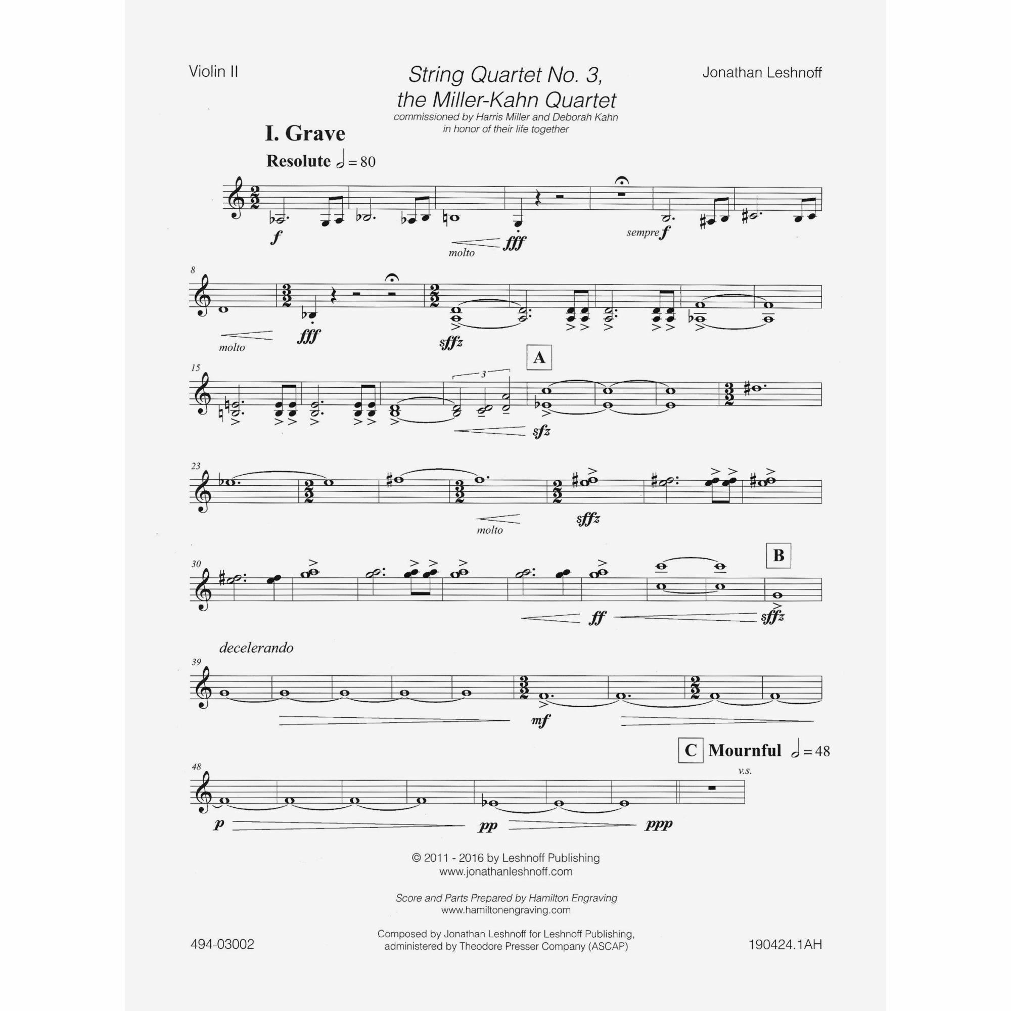 Sample: Violin II (Pg. 1)