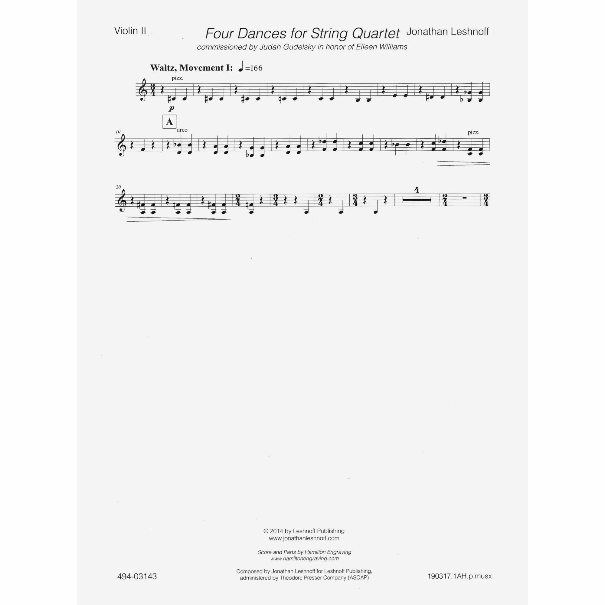 Sample: Violin II (Pg. 1)