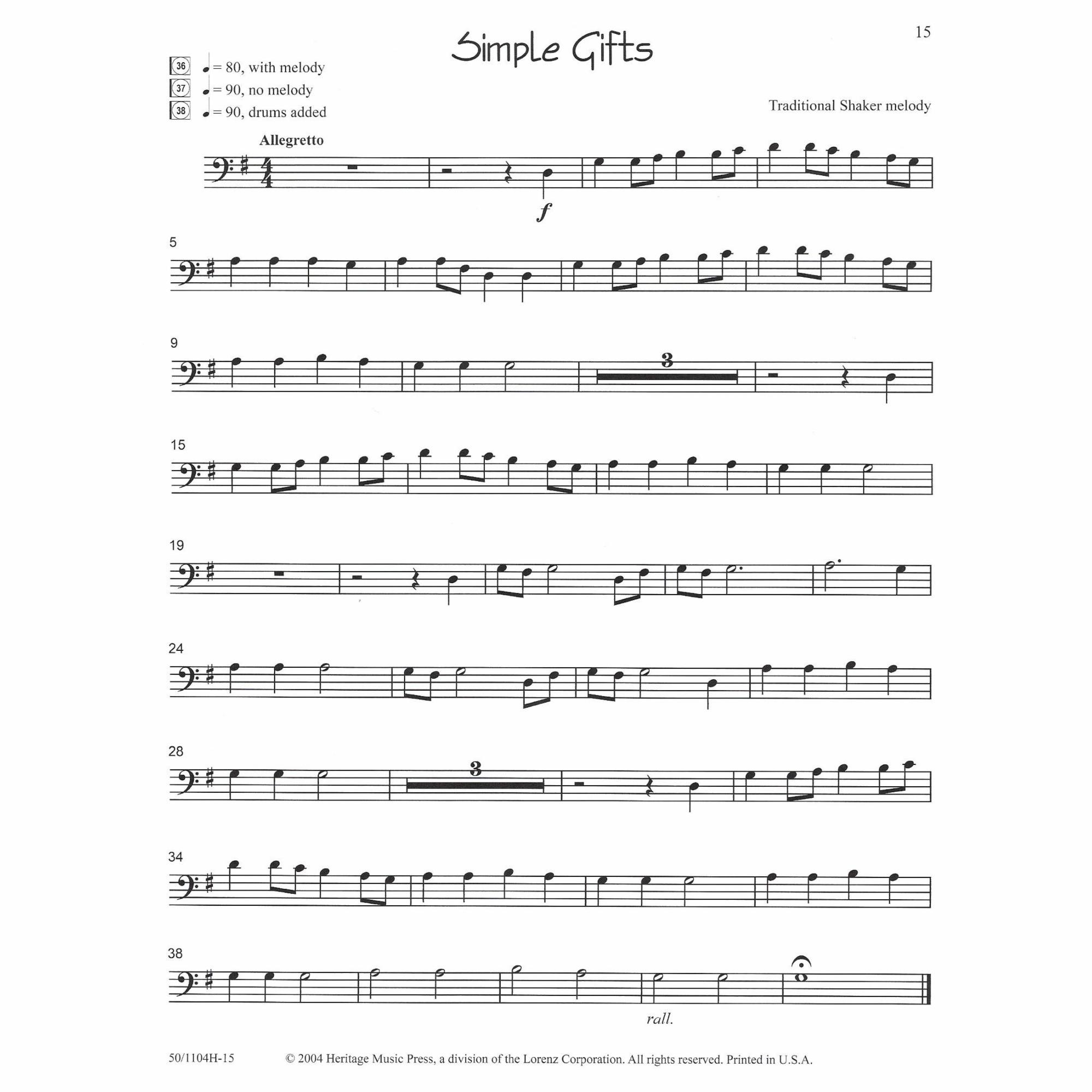 Sample: Cello (Pg. 15)