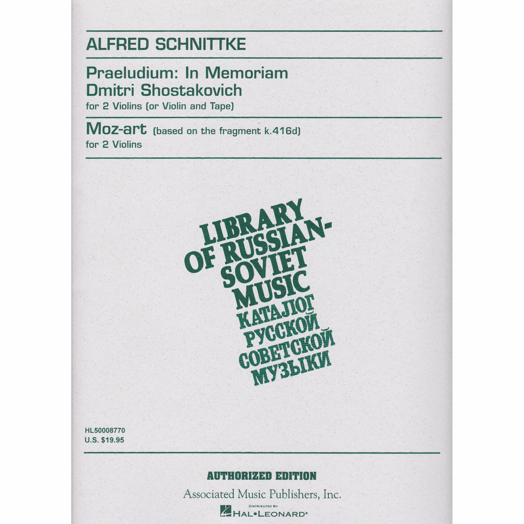 Two Pieces by Alfred Schnittke for Two Violins