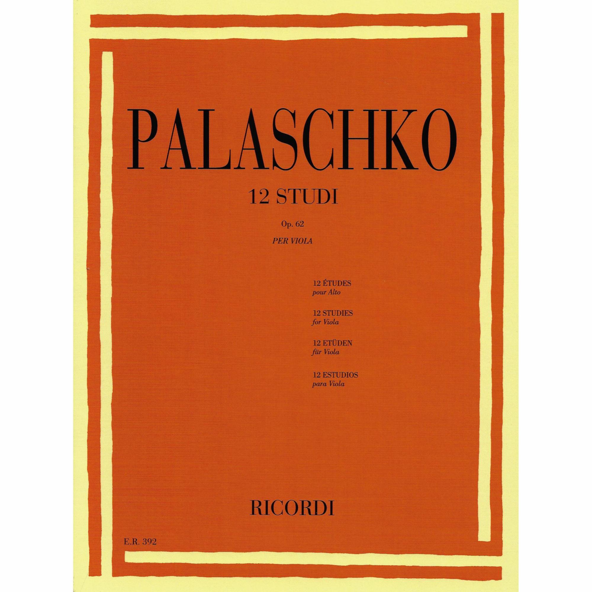 Palaschko -- 12 Studies, Op. 62 for Viola
