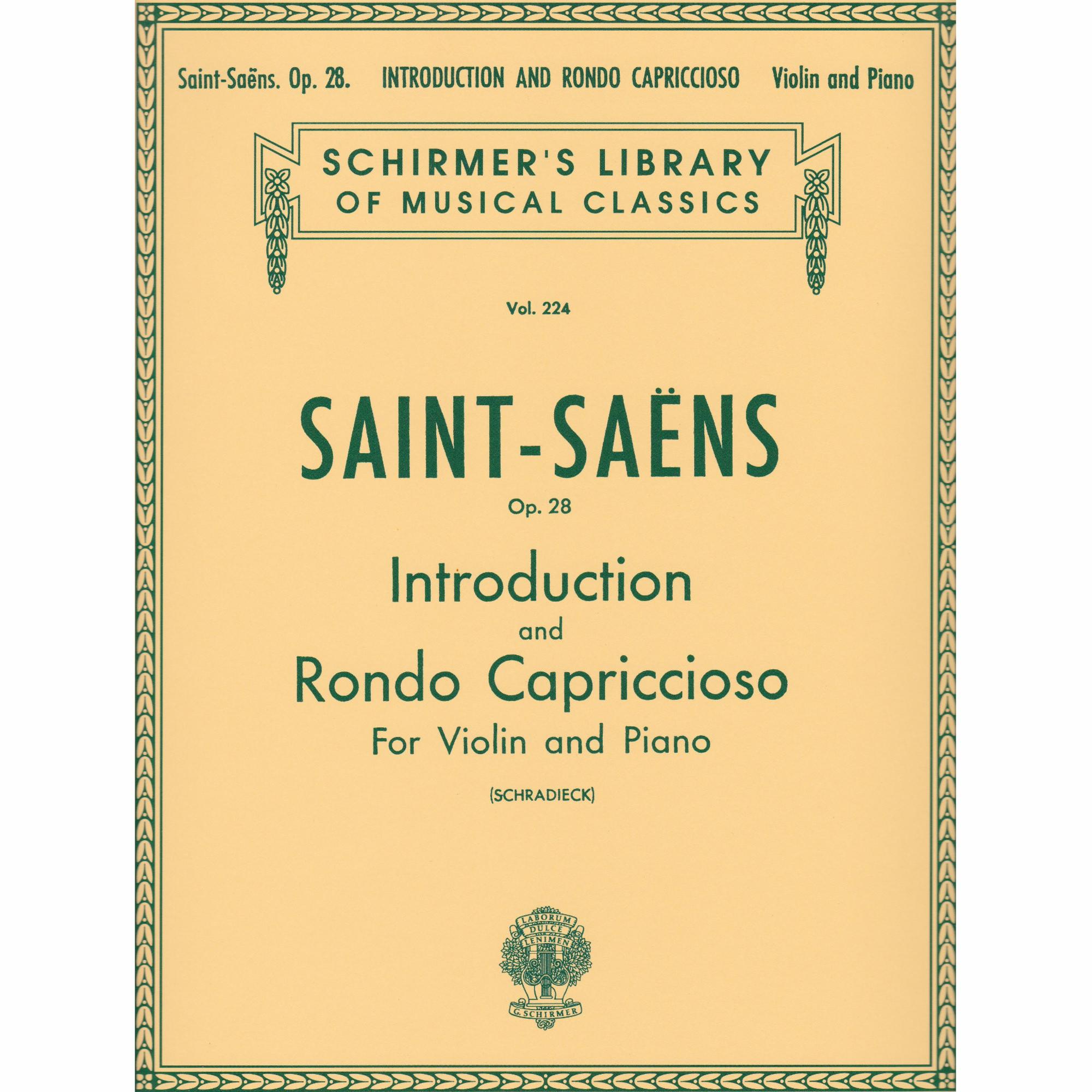 Saint-Saens -- Introduction and Rondo Capriccioso, Op. 28 for Violin and Piano