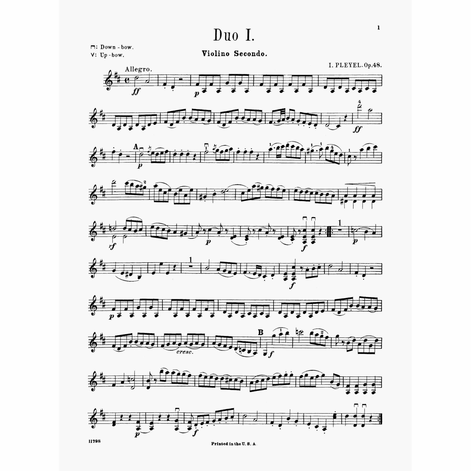 Sample: Violin II (Pg. 1)