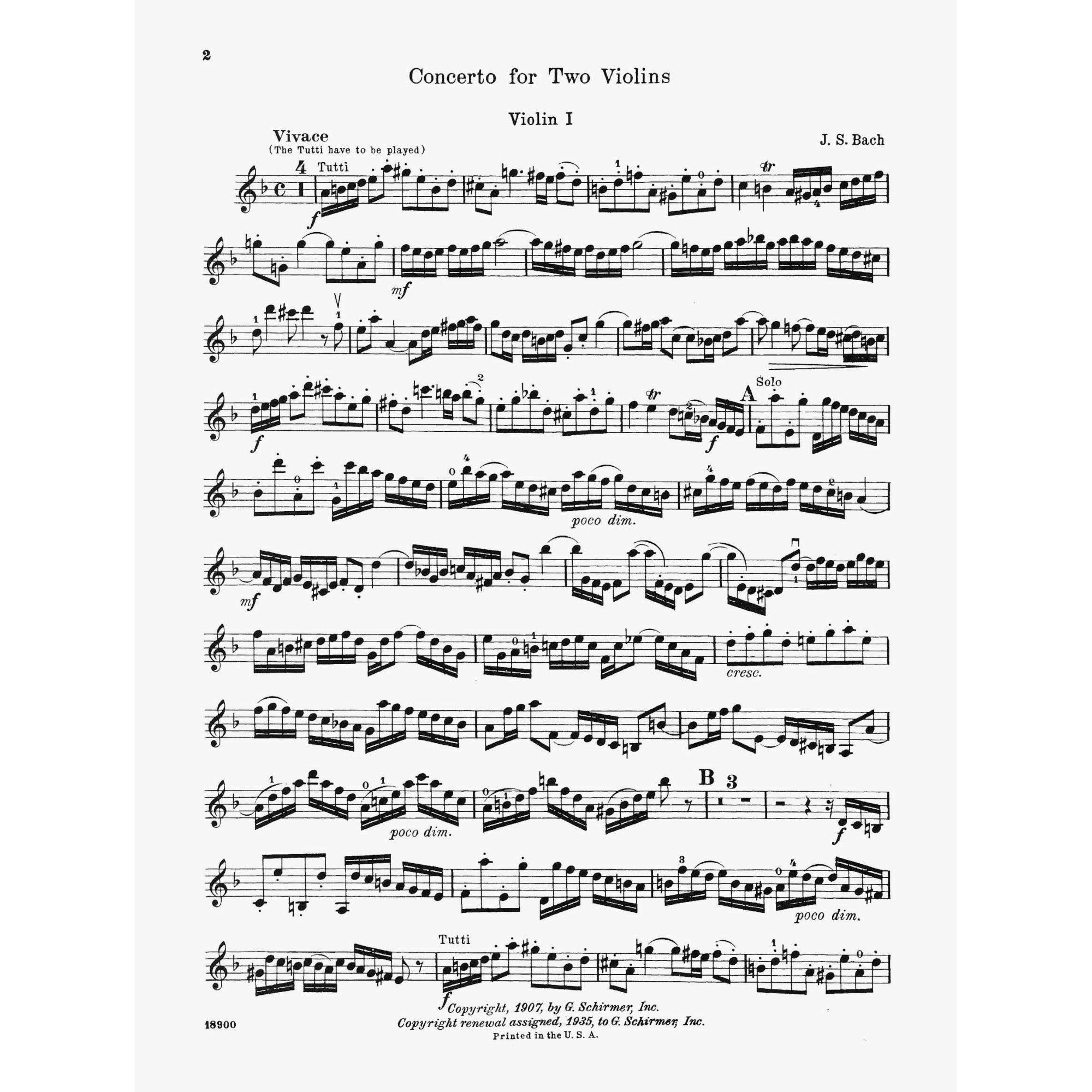 Sample: Violin I (Pg. 2)