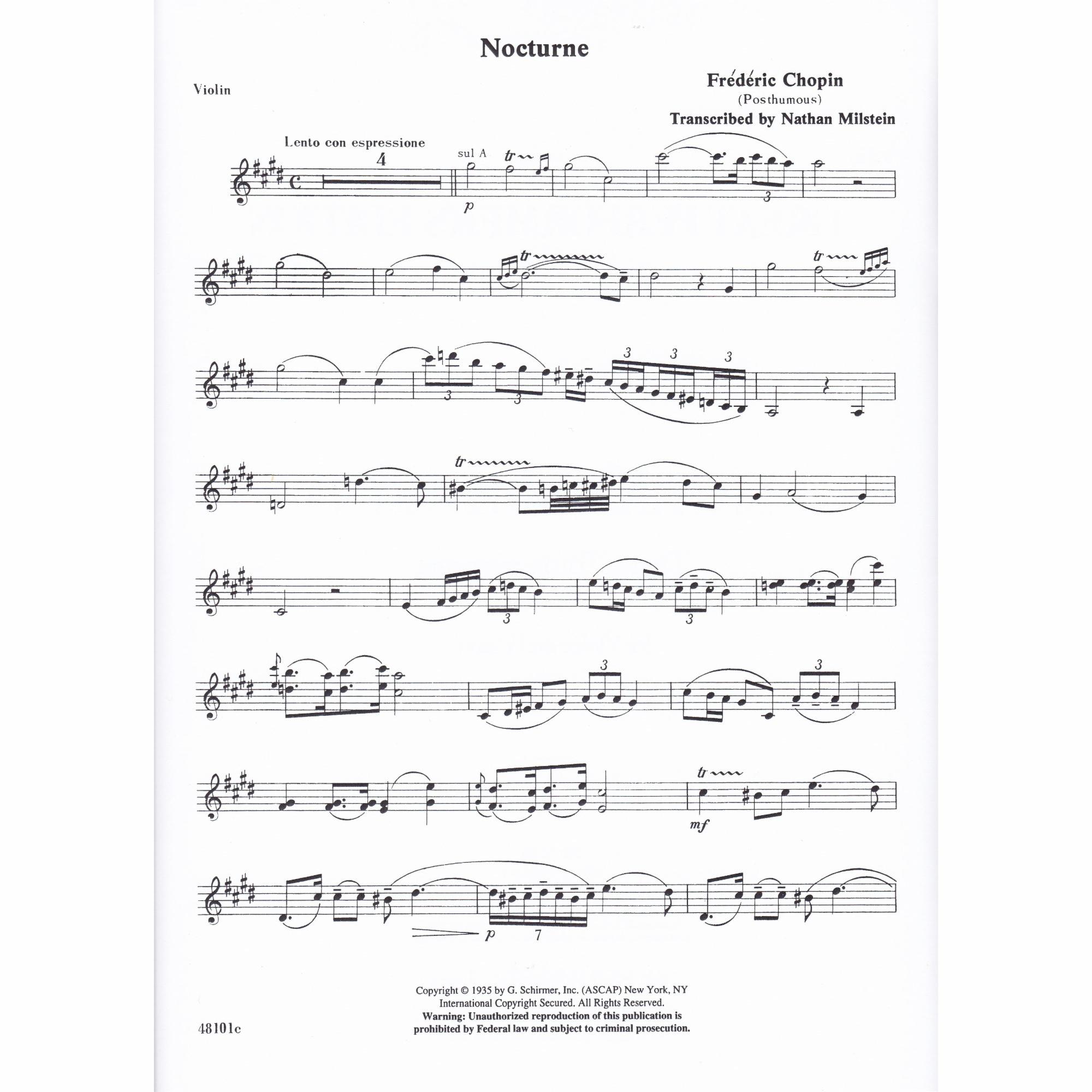 Three Milstein Transcriptions for Violin and Piano