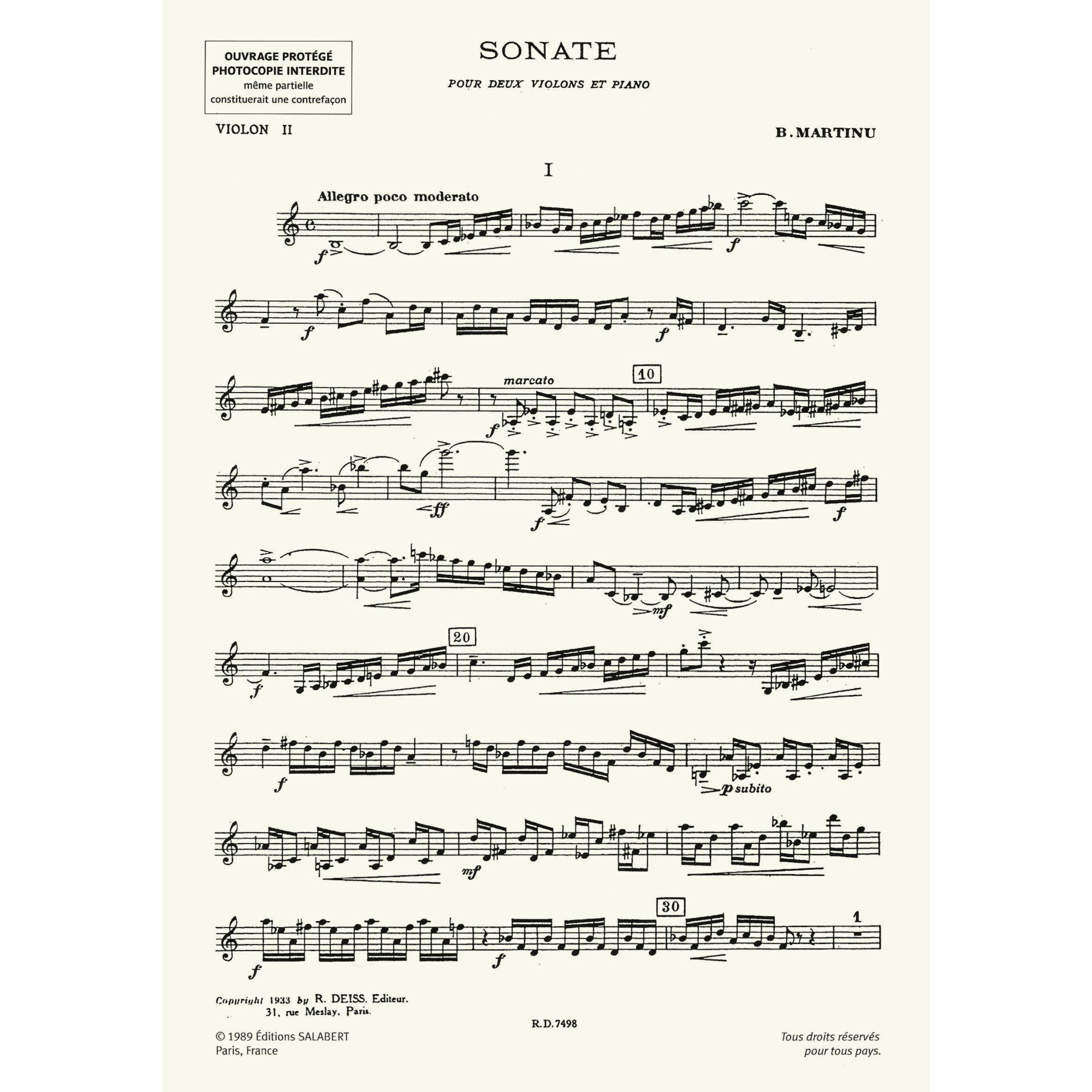 Sample: Violin II Part