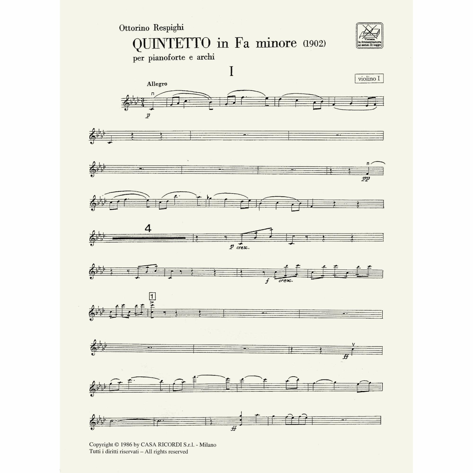 Sample: Violin I (Pg. 1)