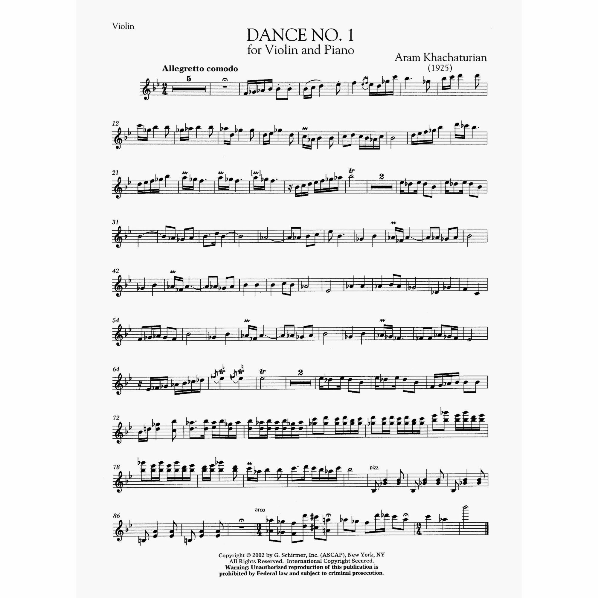 Sample: Violin Part