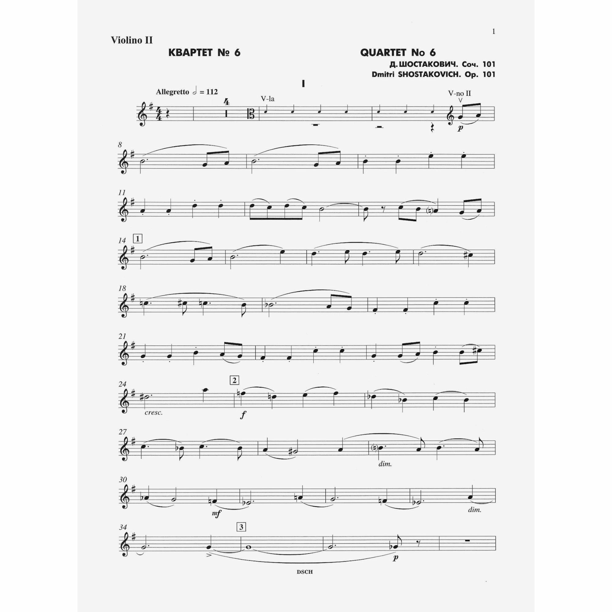 Sample: Violin II (Pg. 1)