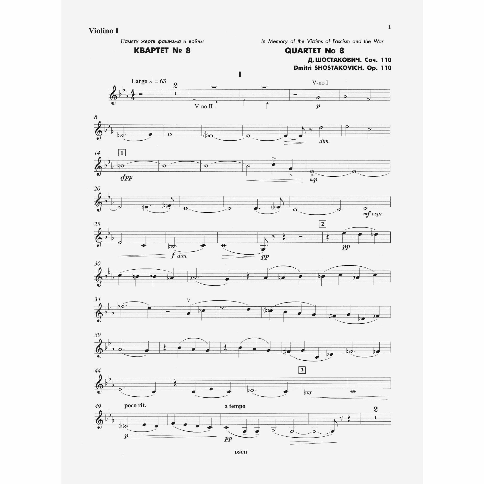 Sample: Violin I (Pg. 1)