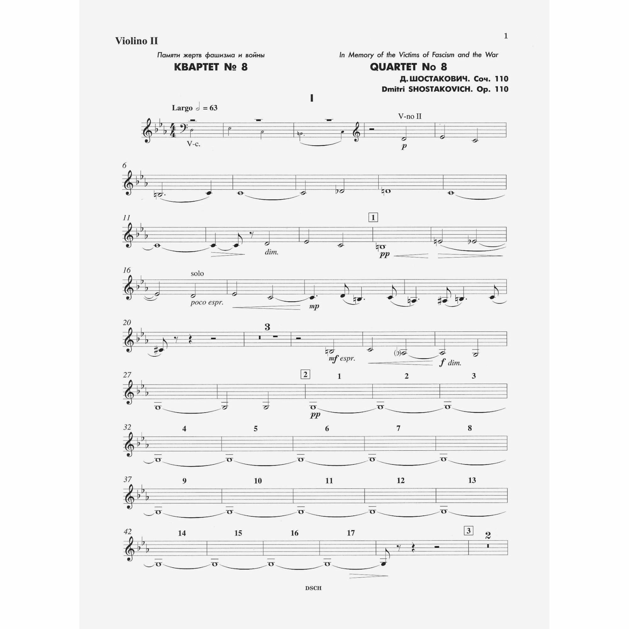 Sample: Violin II (Pg. 1)