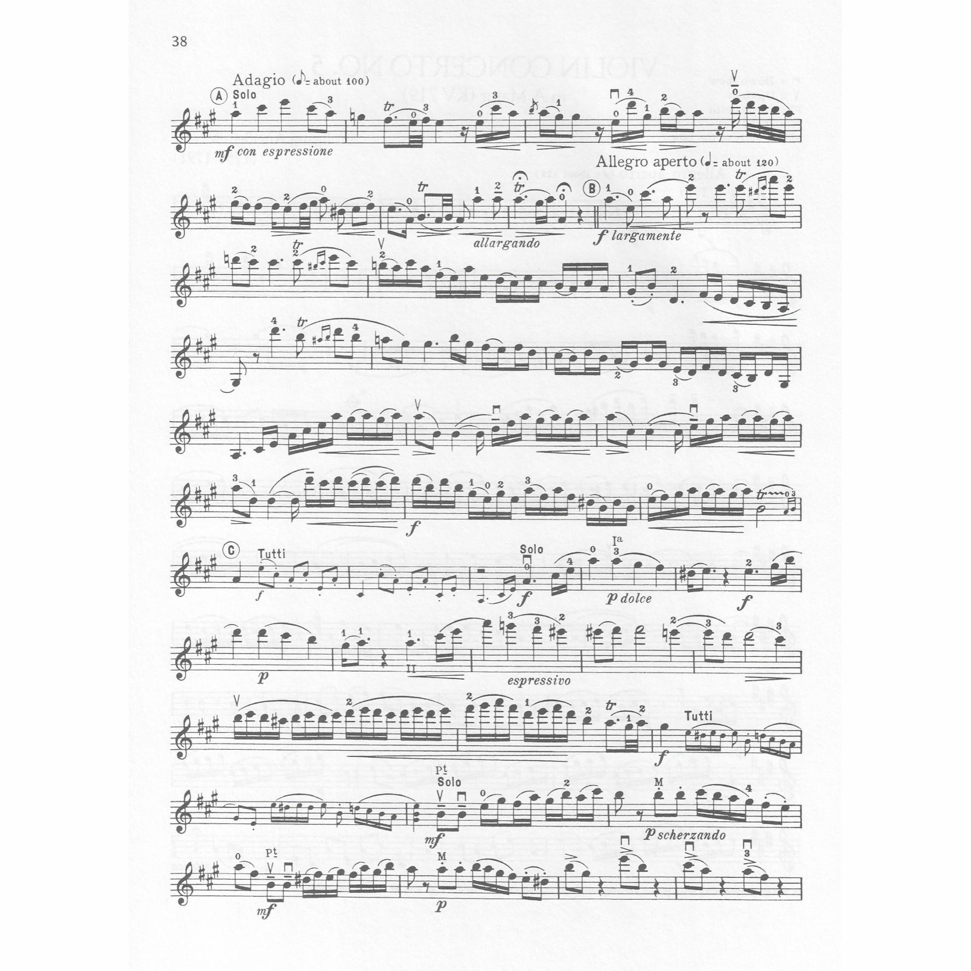 Sample: Violin Part (K. 219)