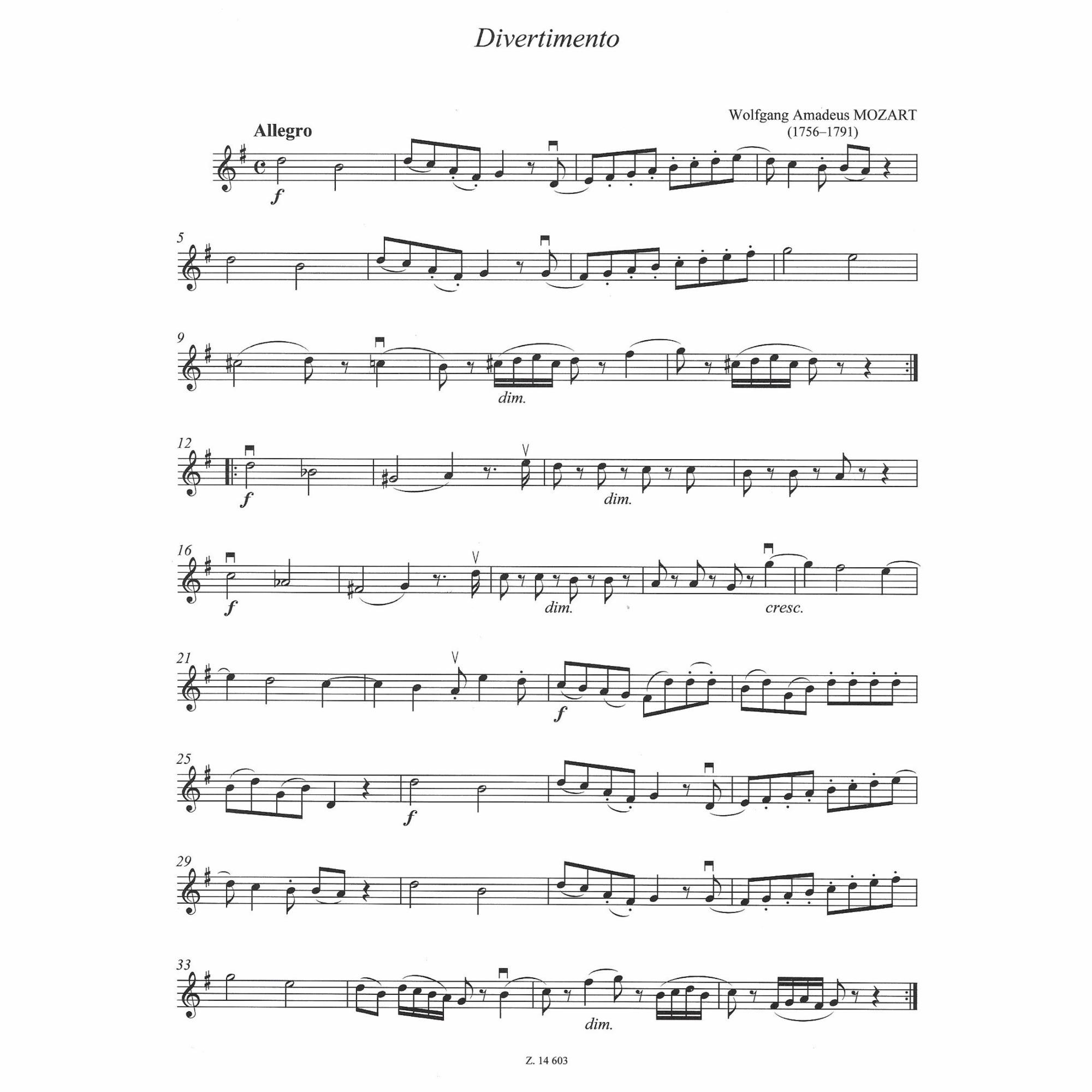 Sample: Violin I (Pg. 11)
