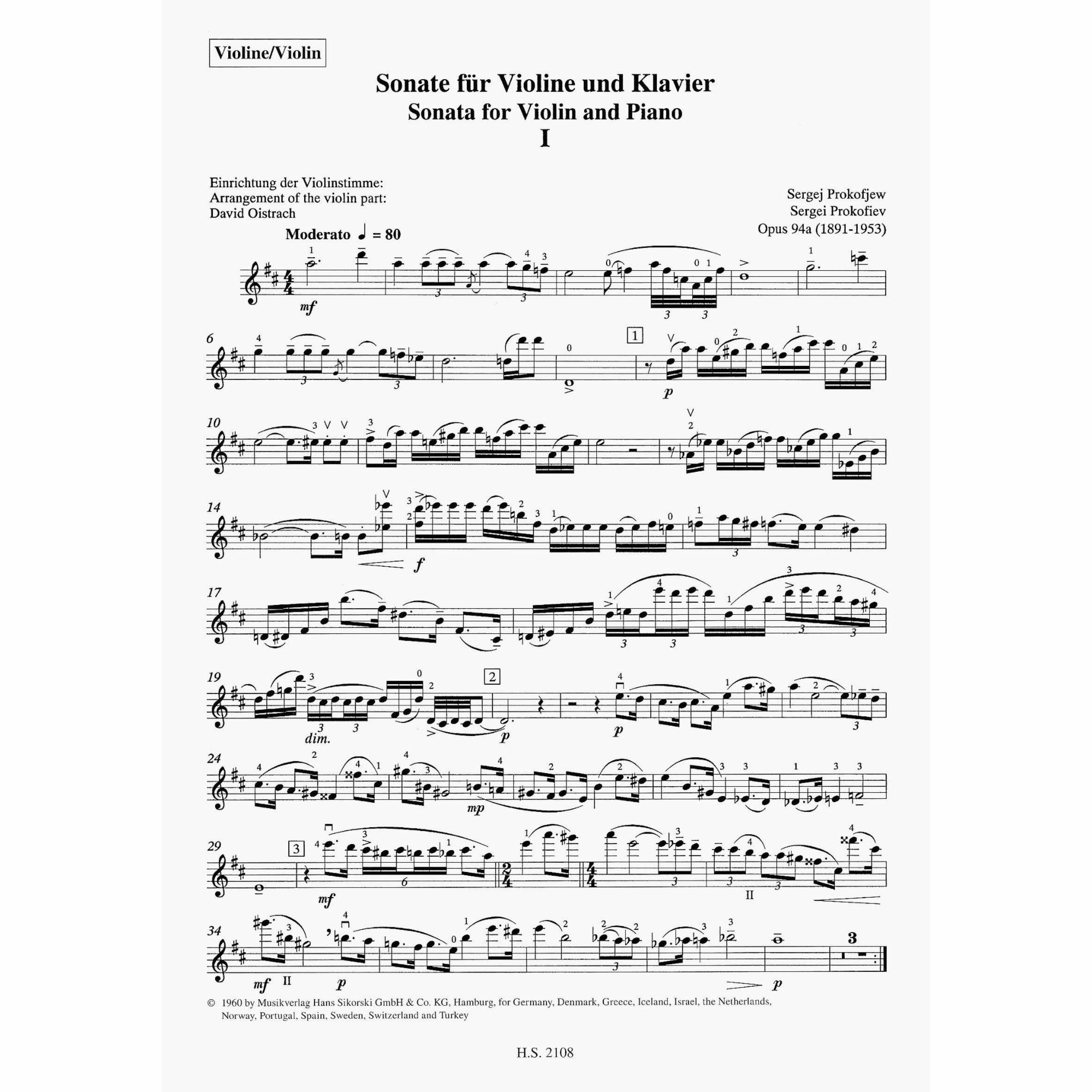 Sample: Violin (Pg. 1)