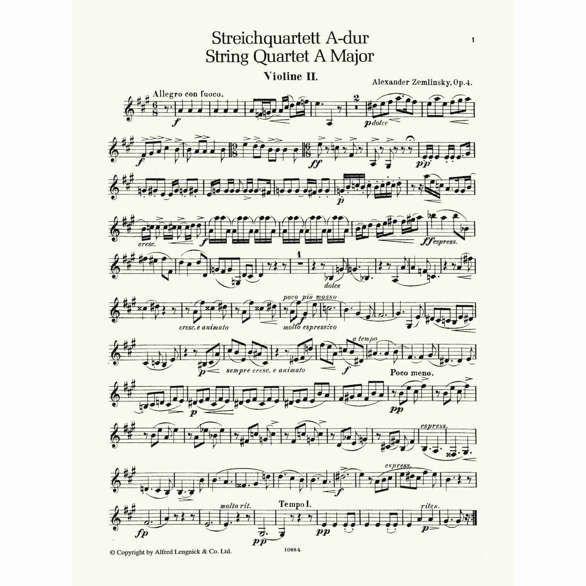 Sample: Violin II (Pg. 1)