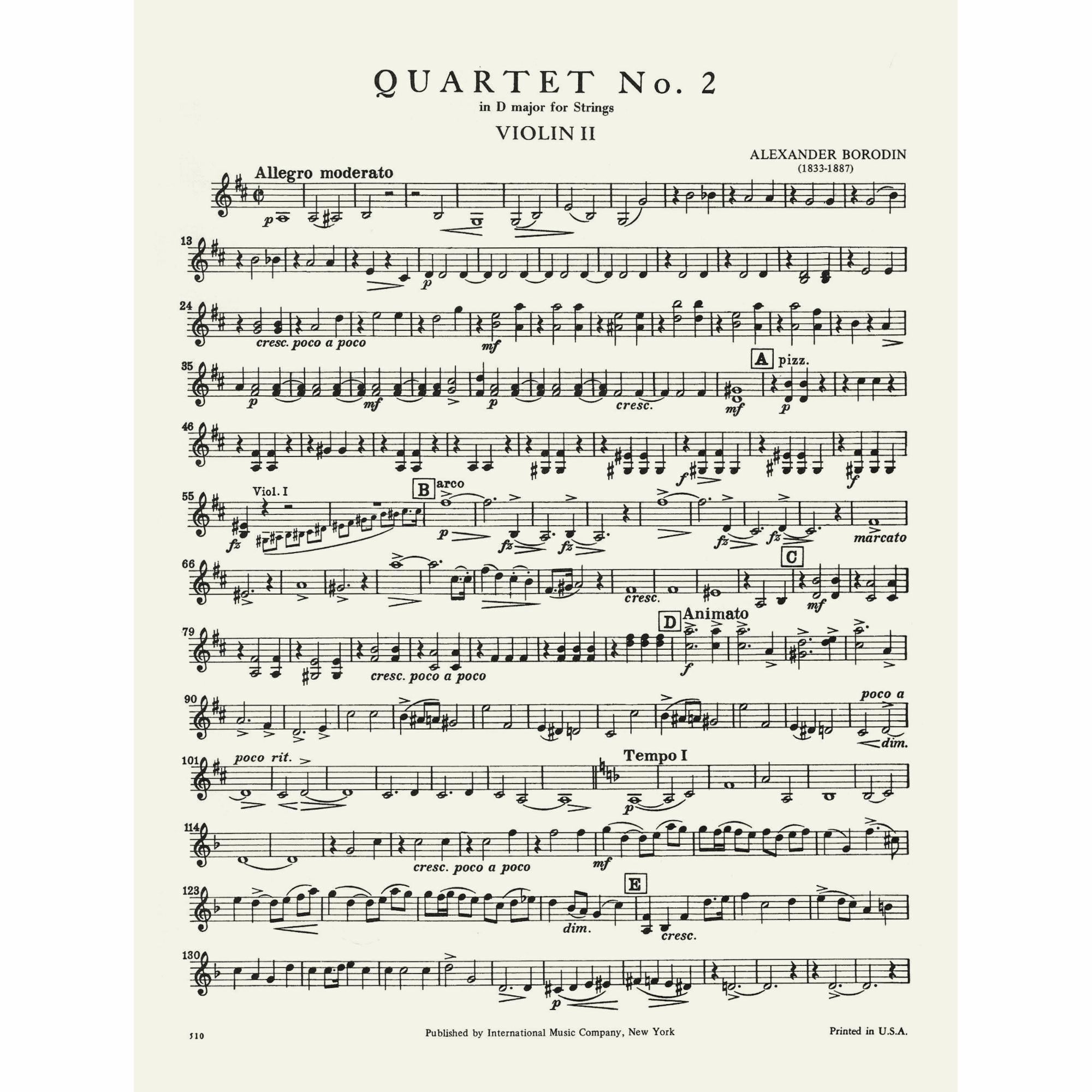 Sample: Violin II (Pg. 1)