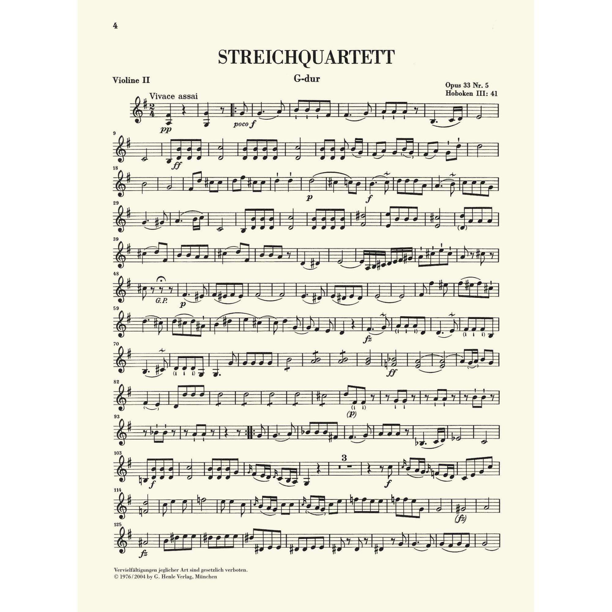 Sample: Violin II (Pg. 4)