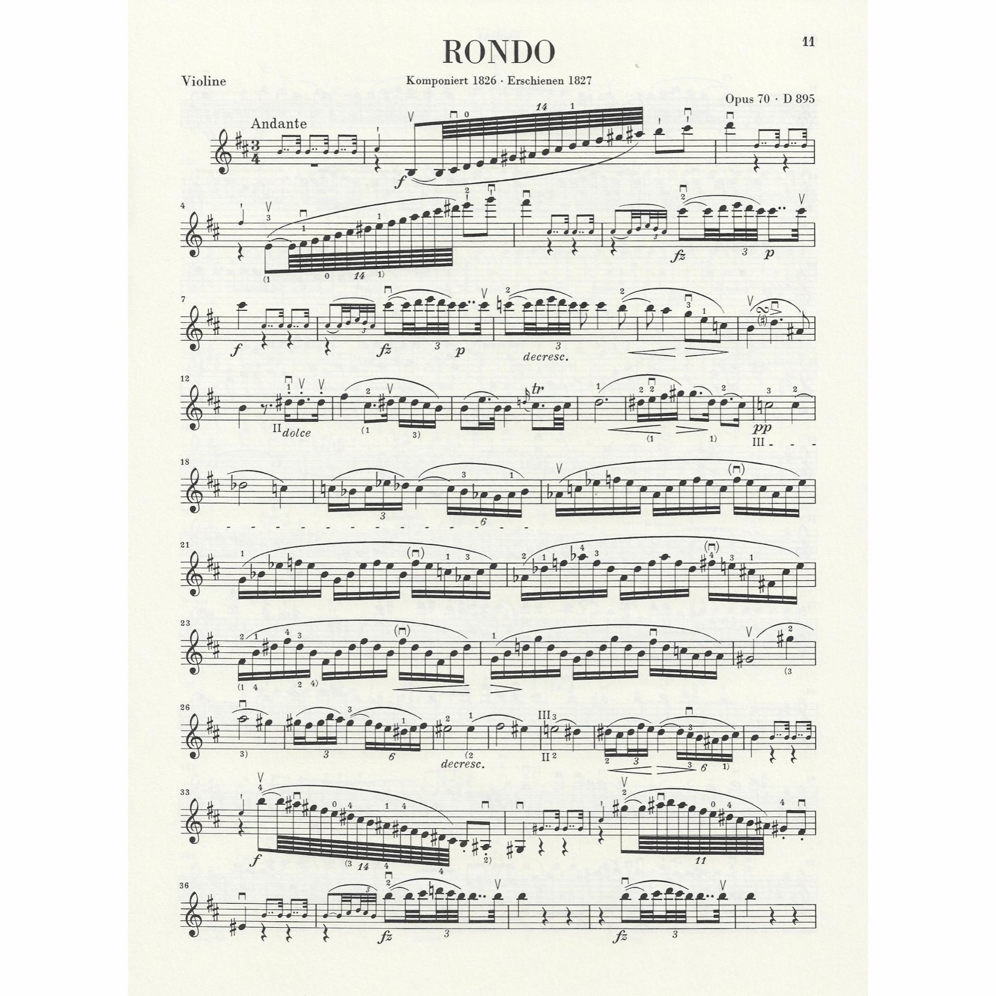Sample: Marked Violin Part (D. 895)