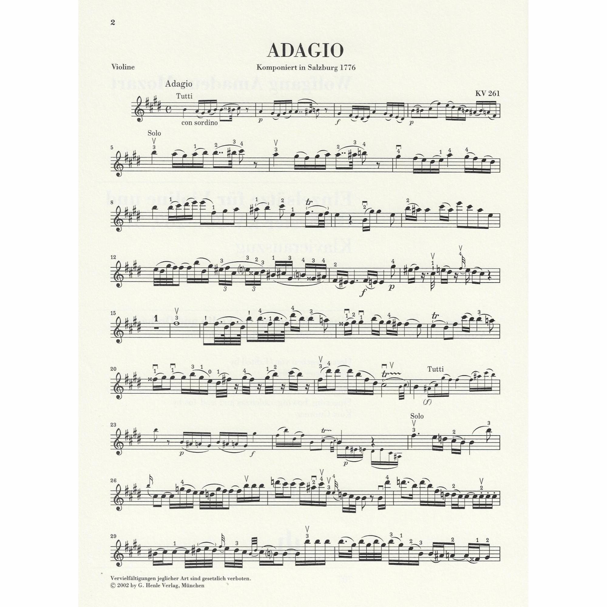 Sample: Marked Violin Part