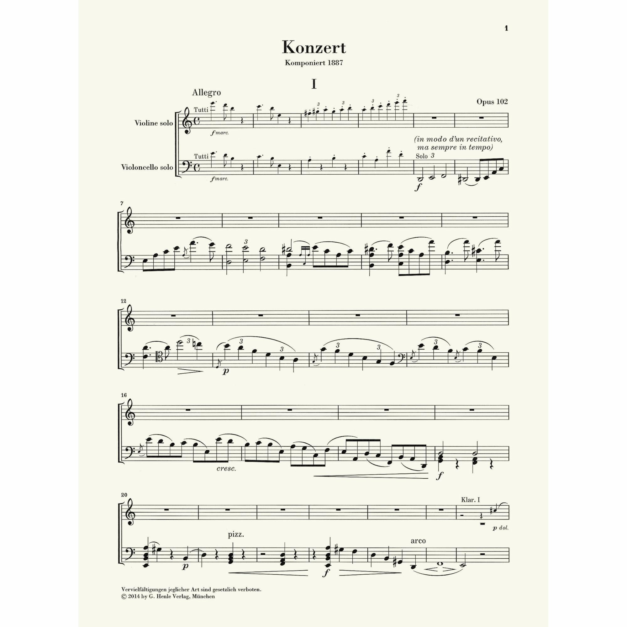 Sample: Marked Violin Score (Pg. 1)