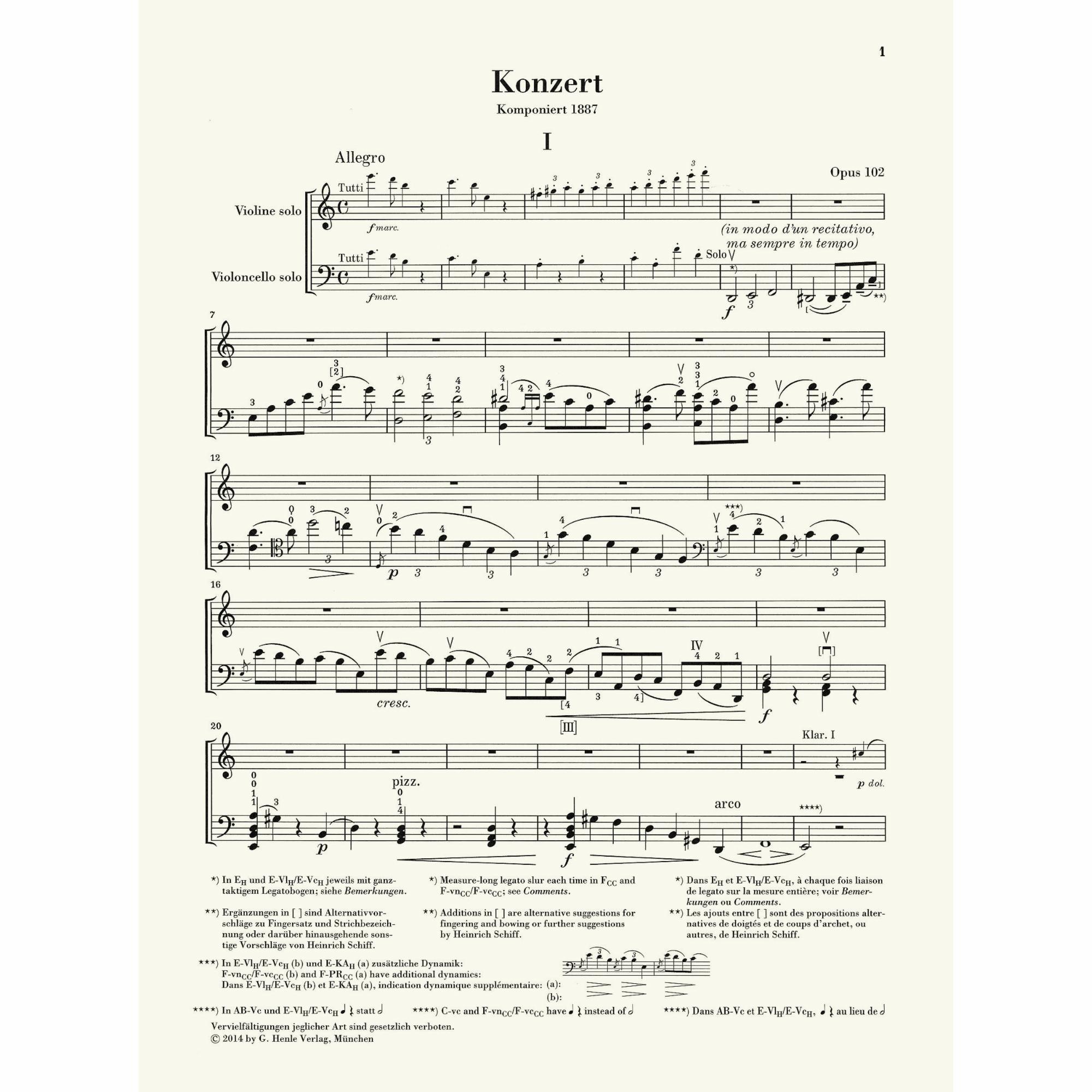 Sample: Marked Cello Score  (Pg. 1)