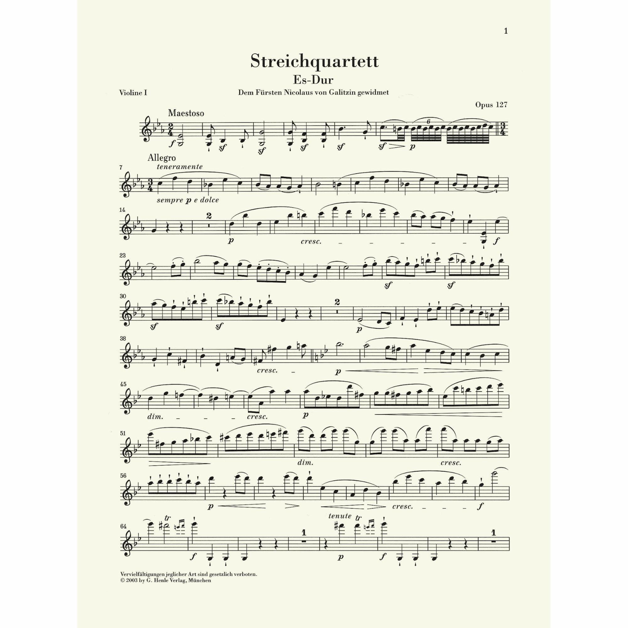 Sample: Violin I (Pg. 1)