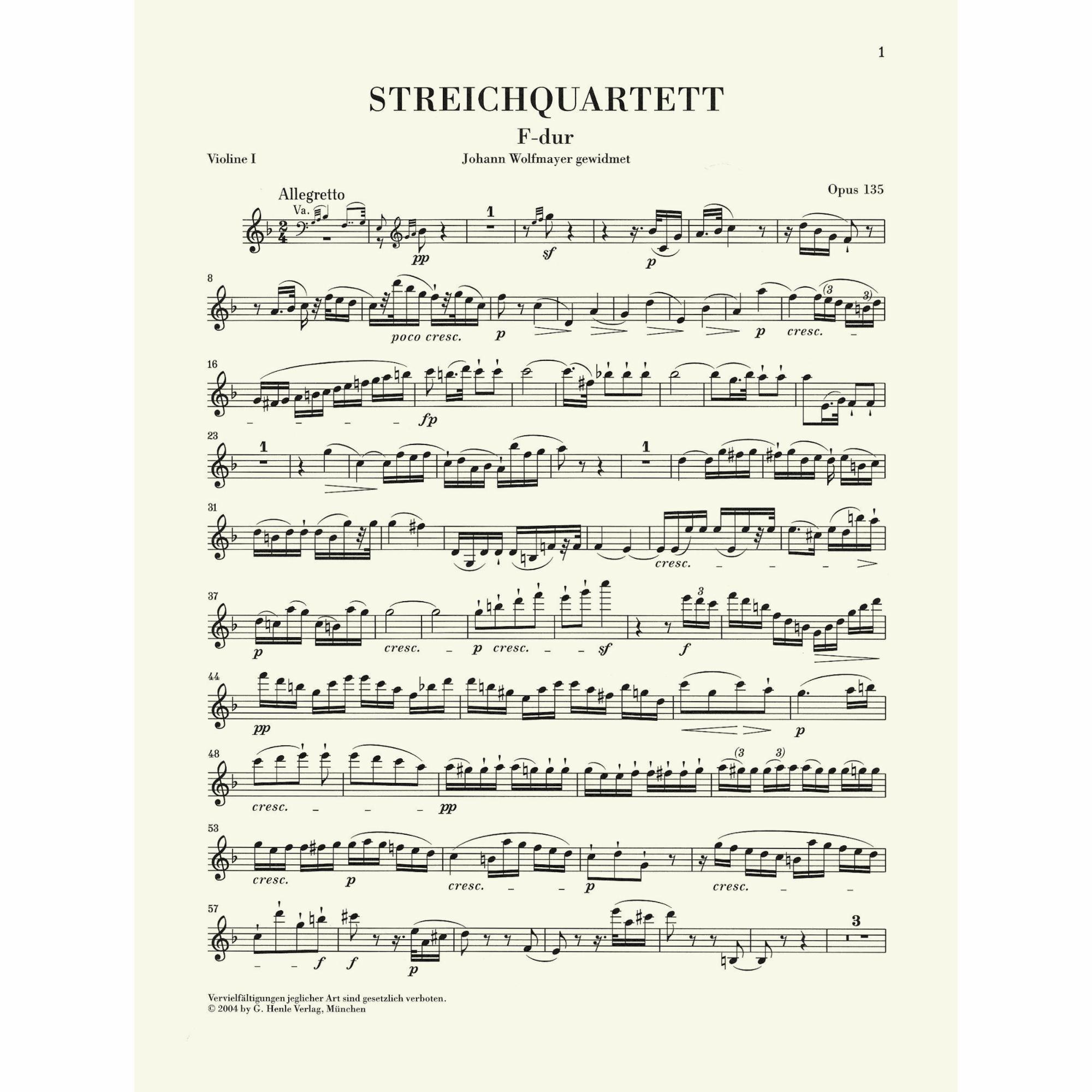 Sample: Violin I (Pg. 1)