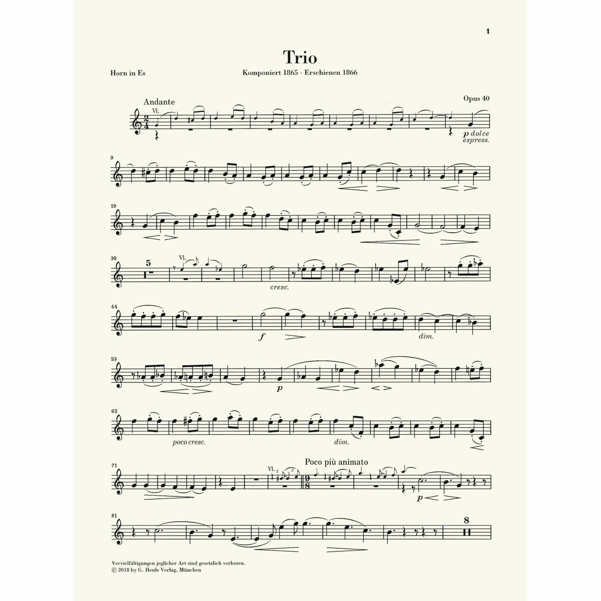 Sample: Horn in E-flat (Pg. 1)