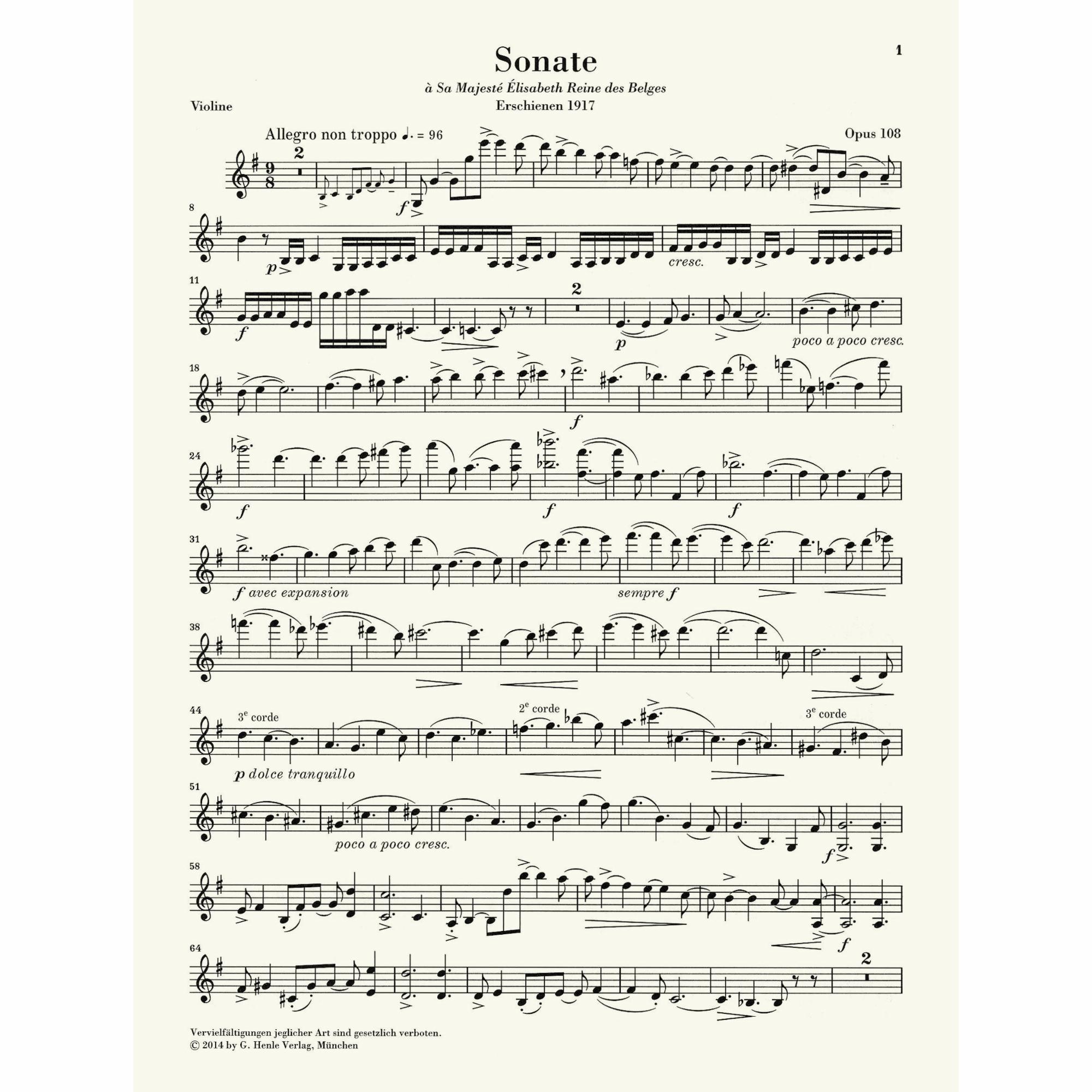 Sample: Urtext Violin Part