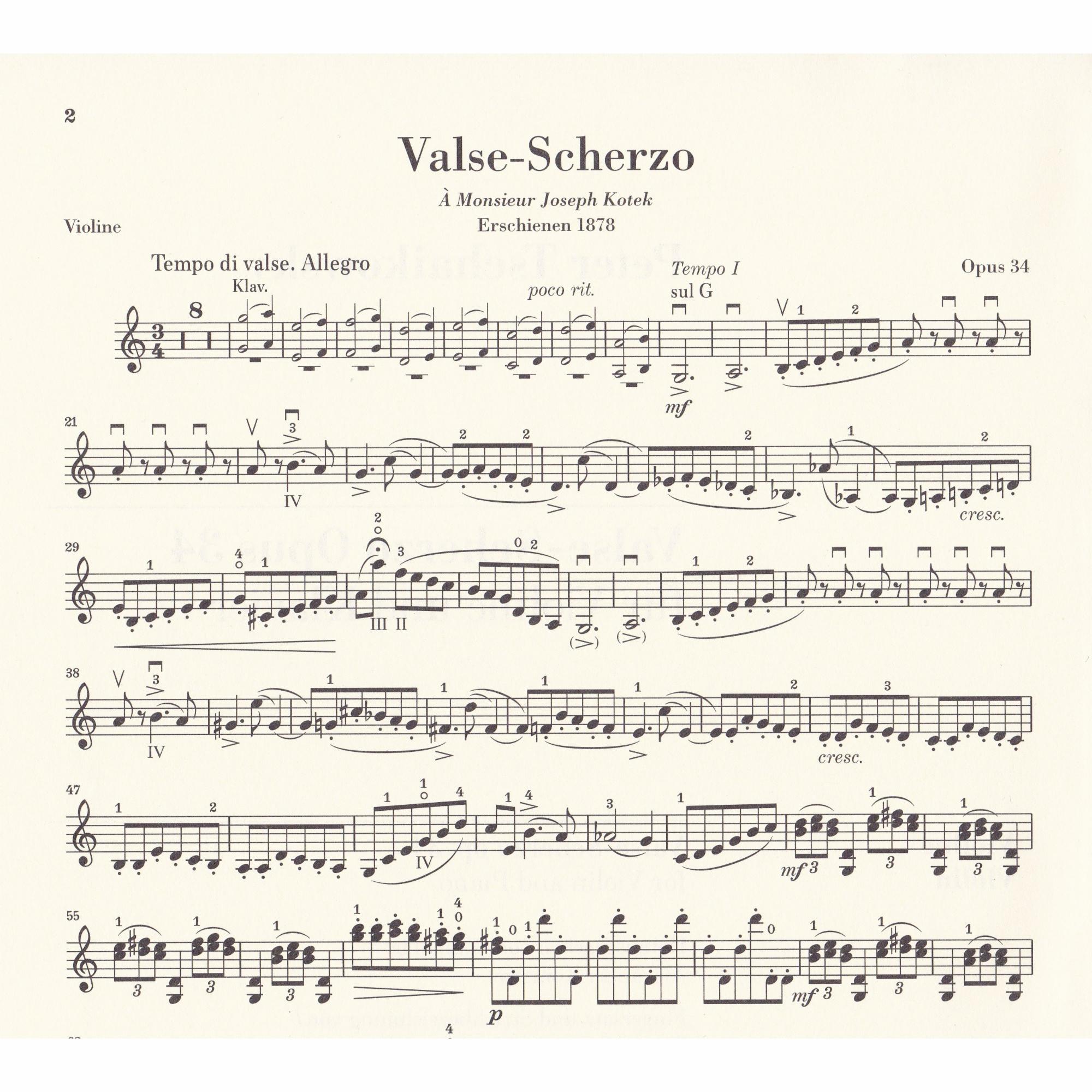 Valse-Scherzo in C Major for Violin and Piano, Op. 34