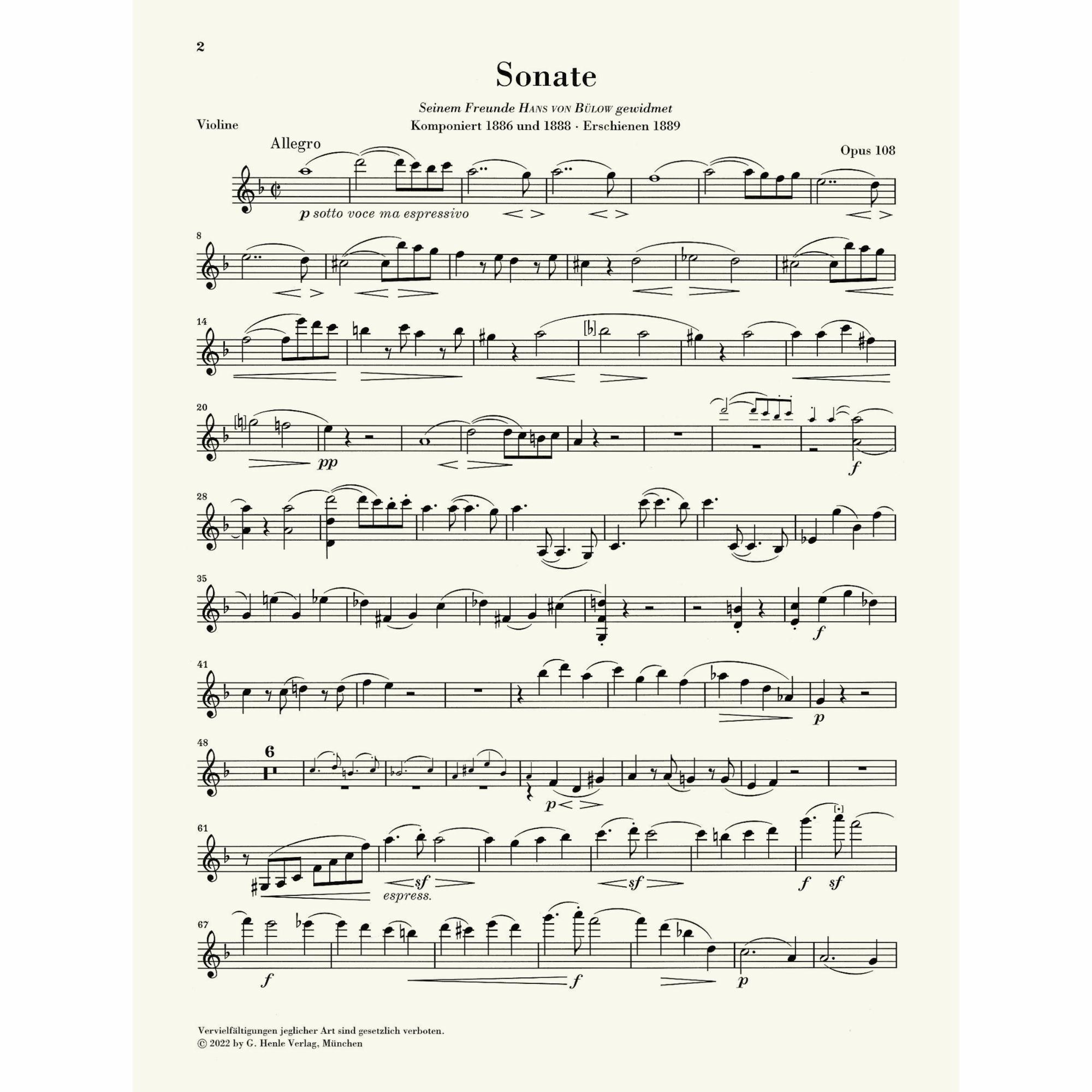 Sample: Urtext Violin Part