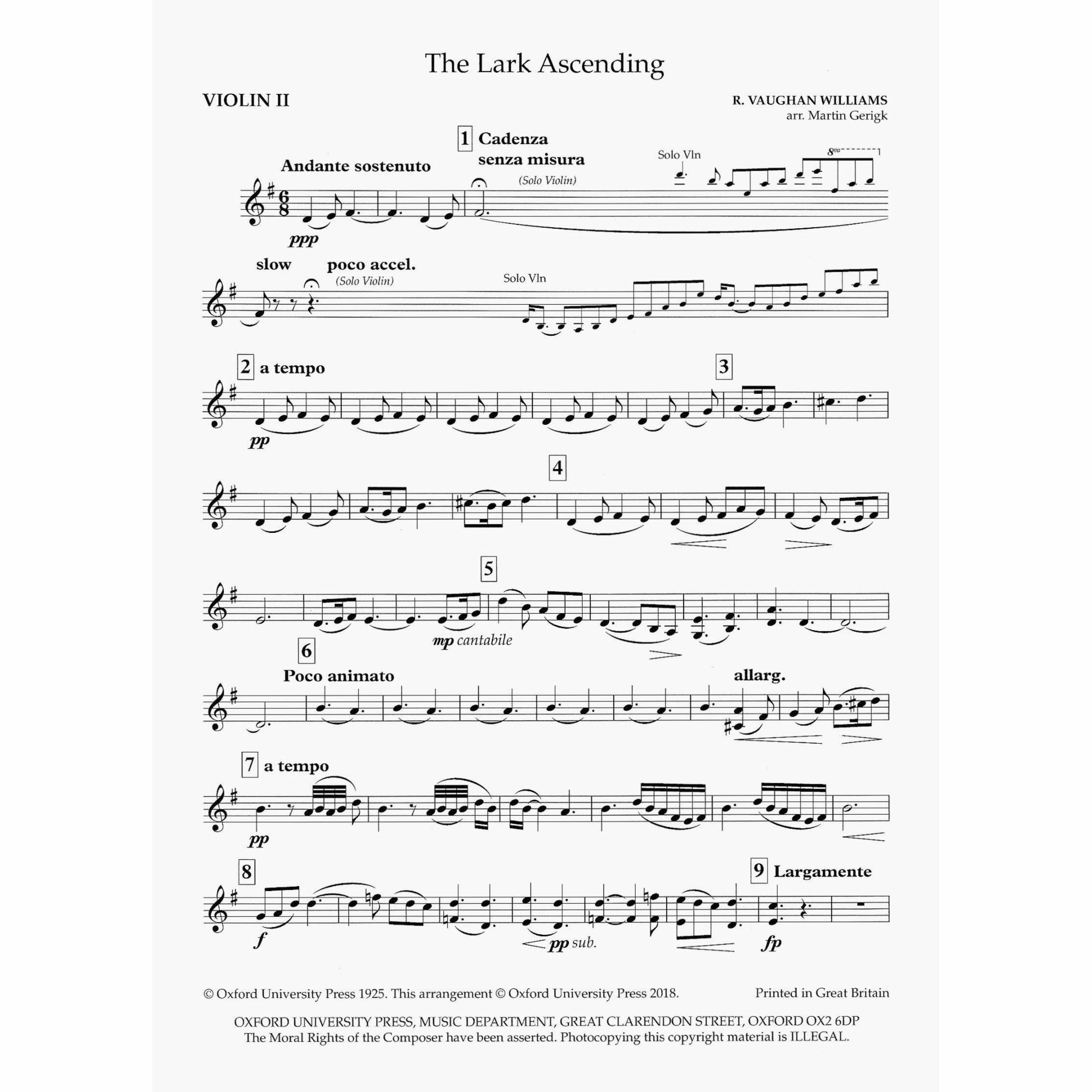 Sample: Violin II Part