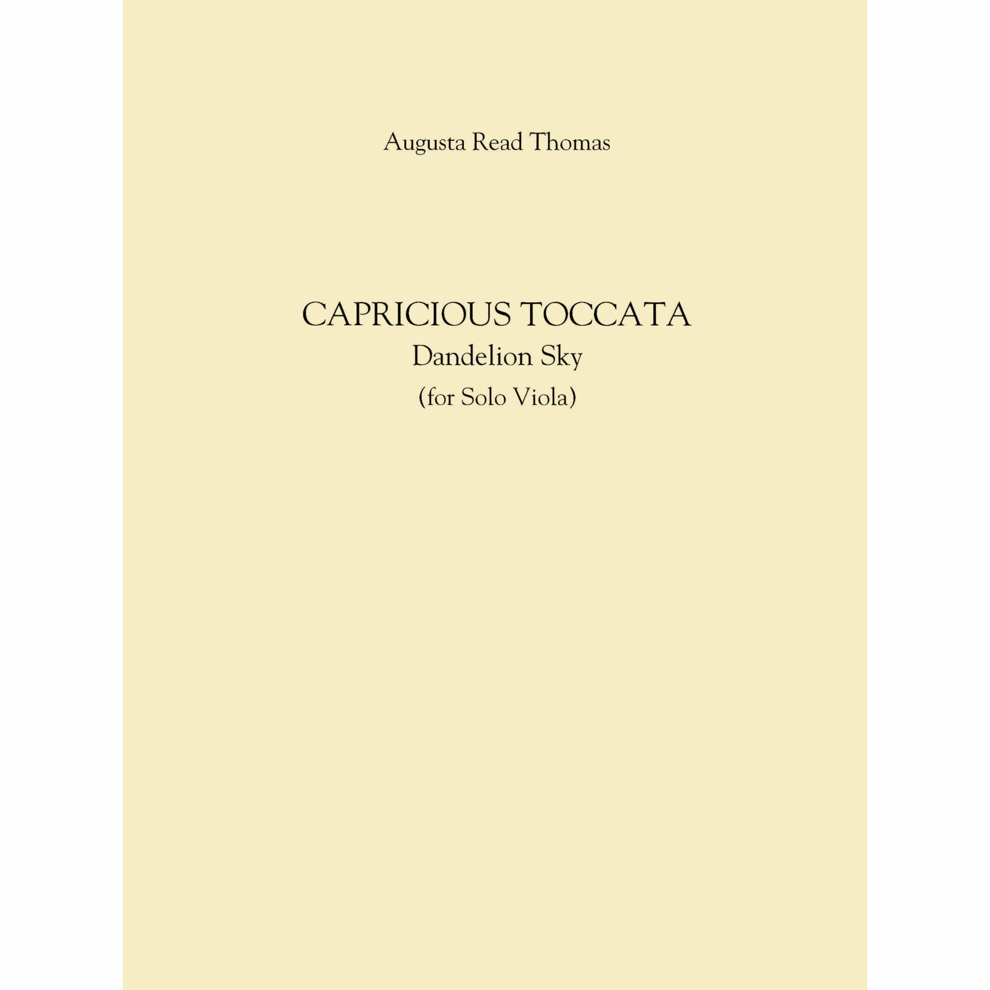 Thomas -- Capricious Toccata (Dandelion Sky) for Solo Viola