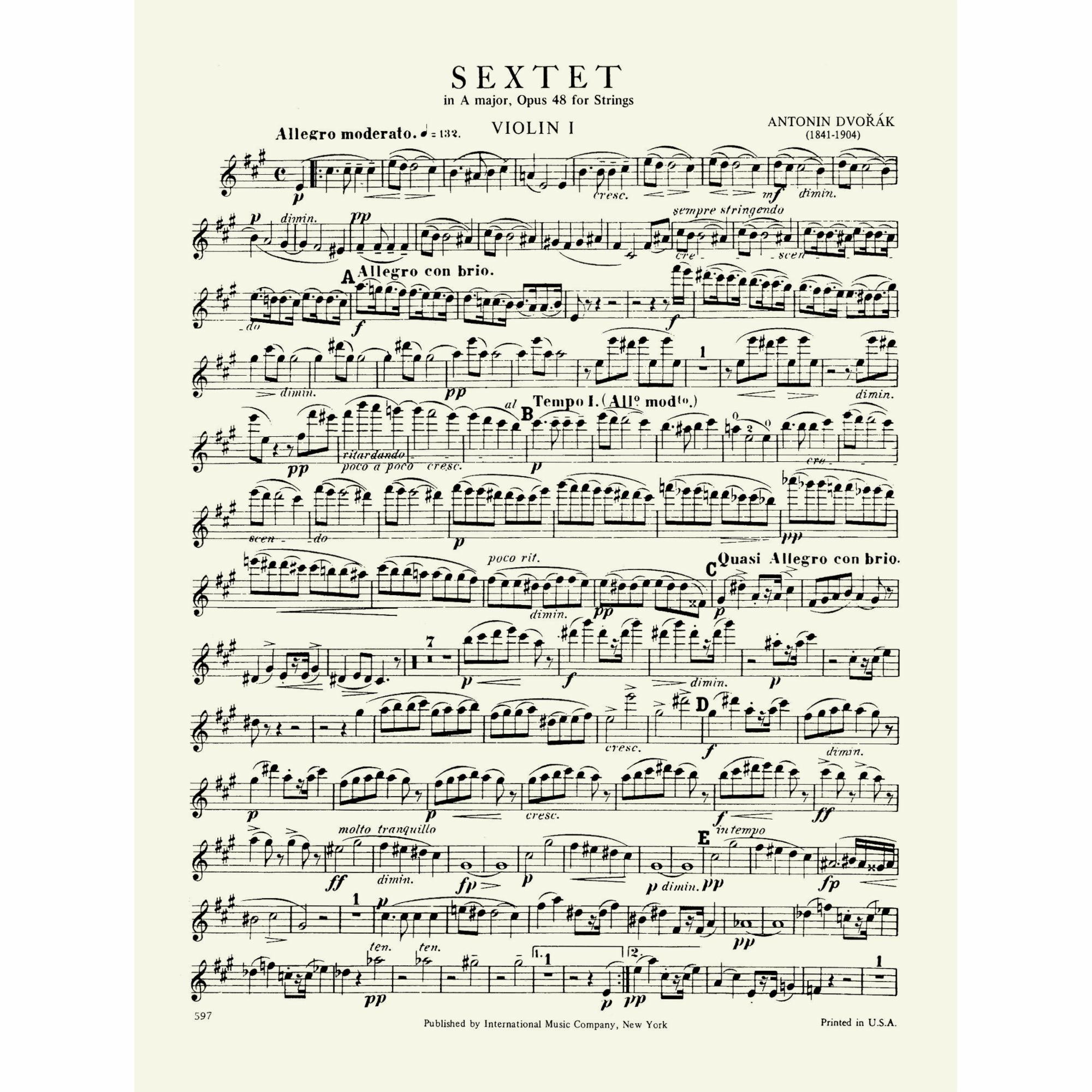 Sample: Violin I (Pg. 1)