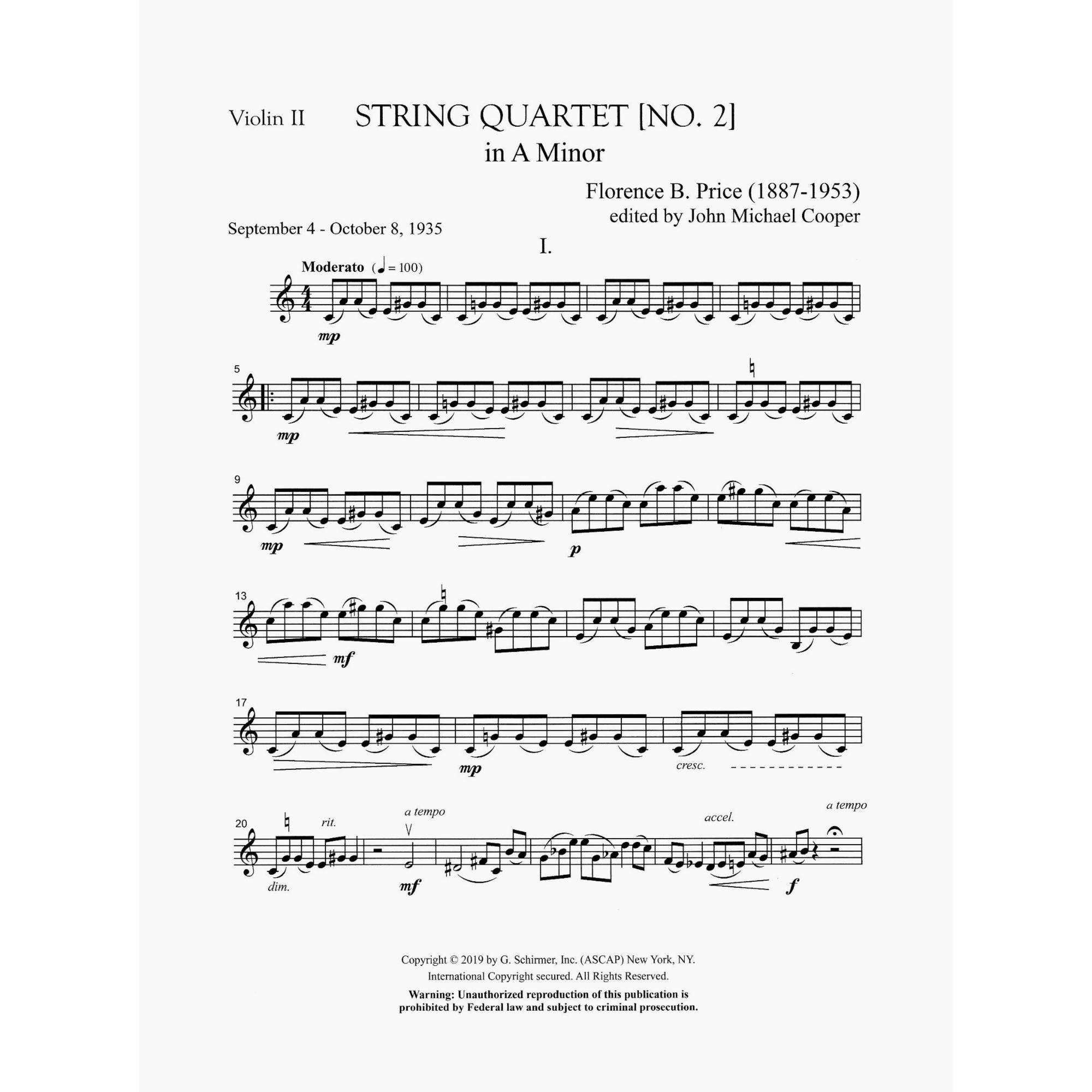 Sample: Violin II Part