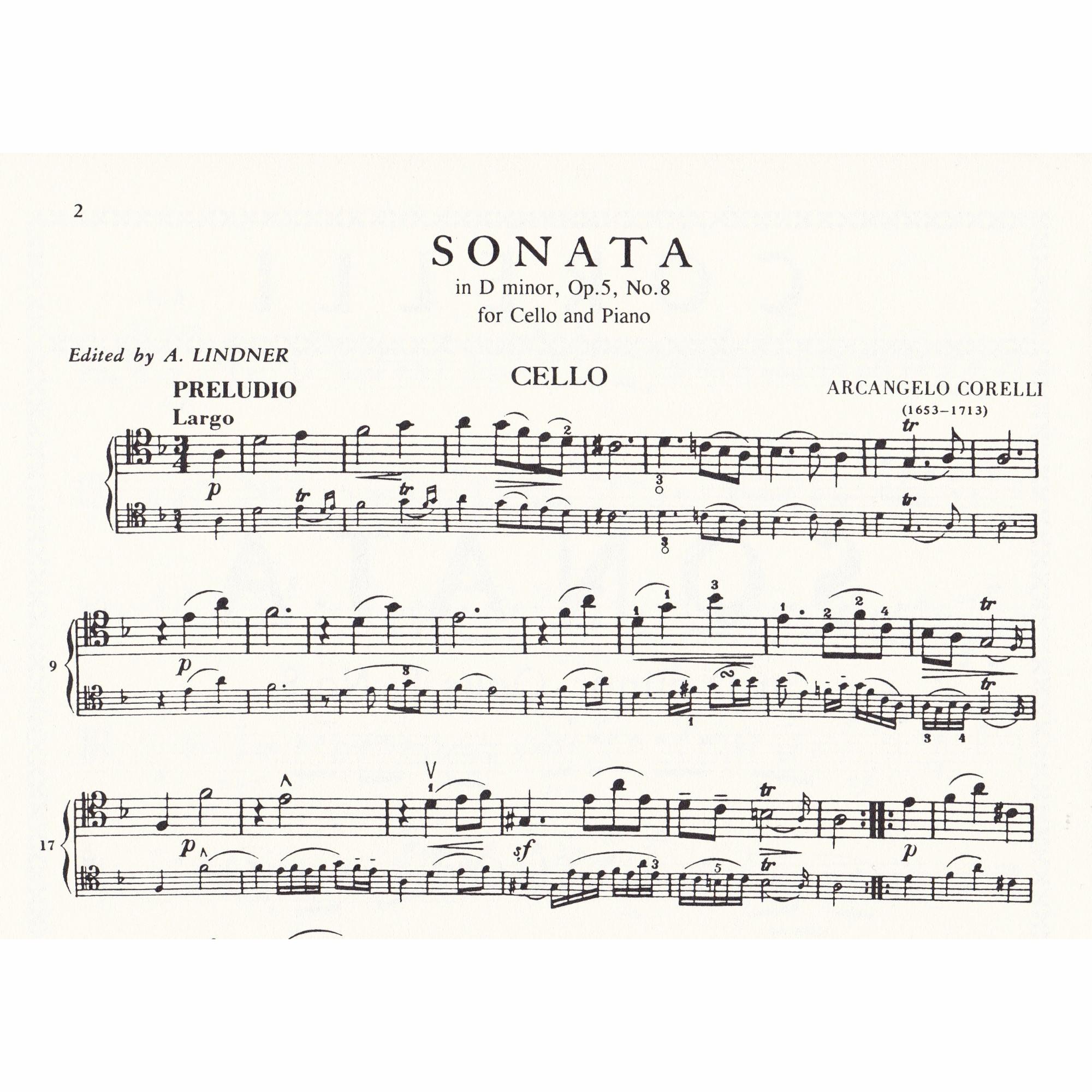 Cello Sonata in D Minor, Op. 5, No. 8