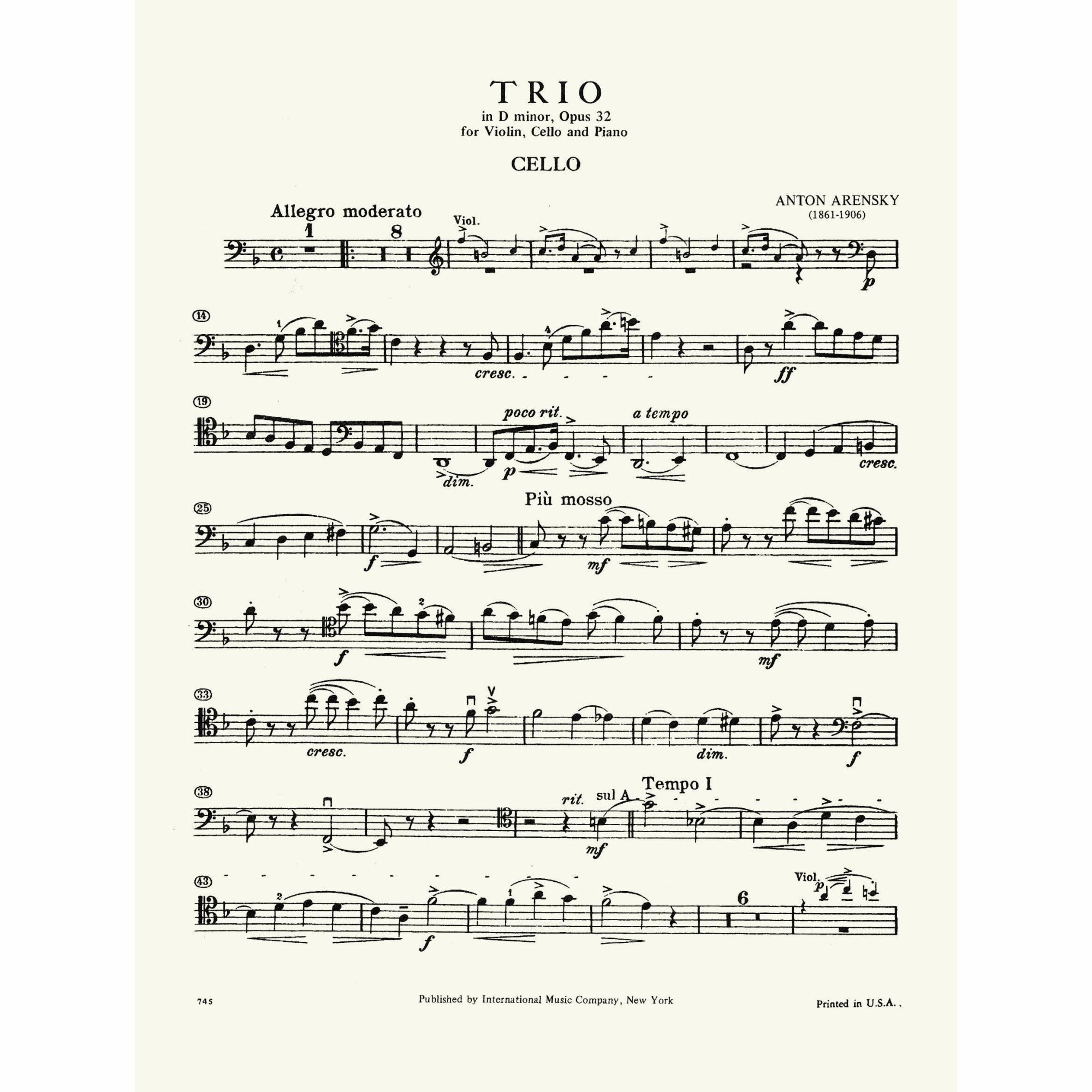 Sample: Cello (Pg. 1)