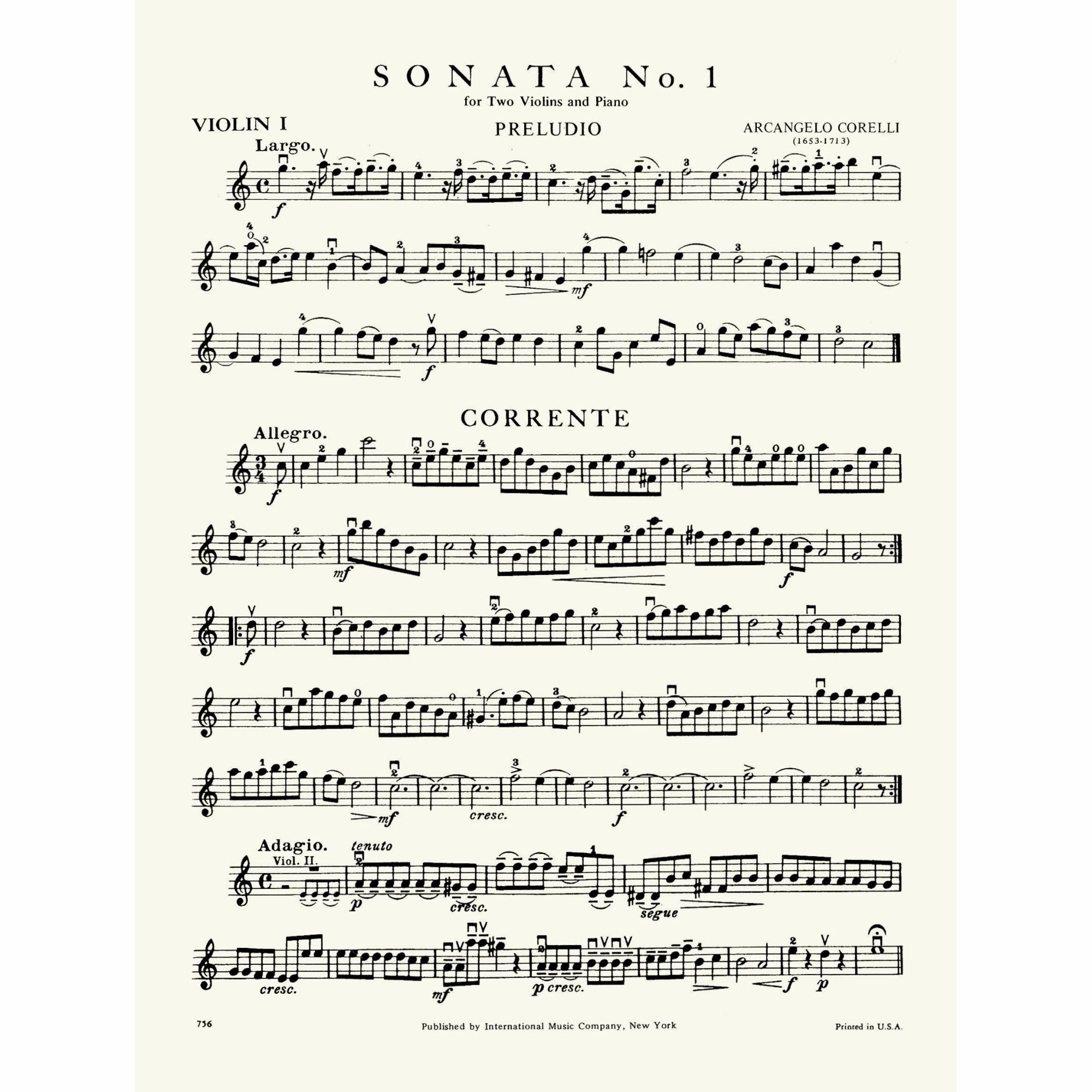 Sample: Violin I (Pg. 1)
