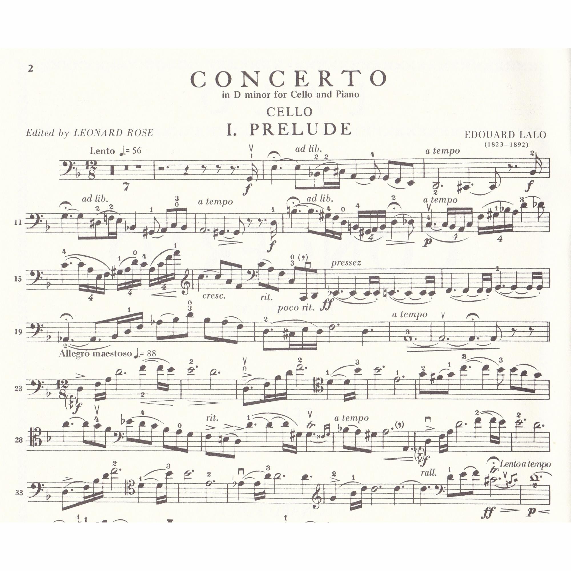 Cello Concerto in D Minor