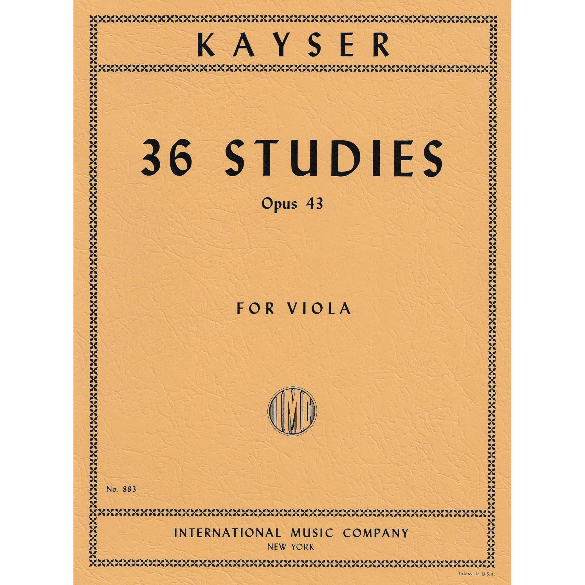 Kayser -- 36 Studies, Op. 43 for Viola